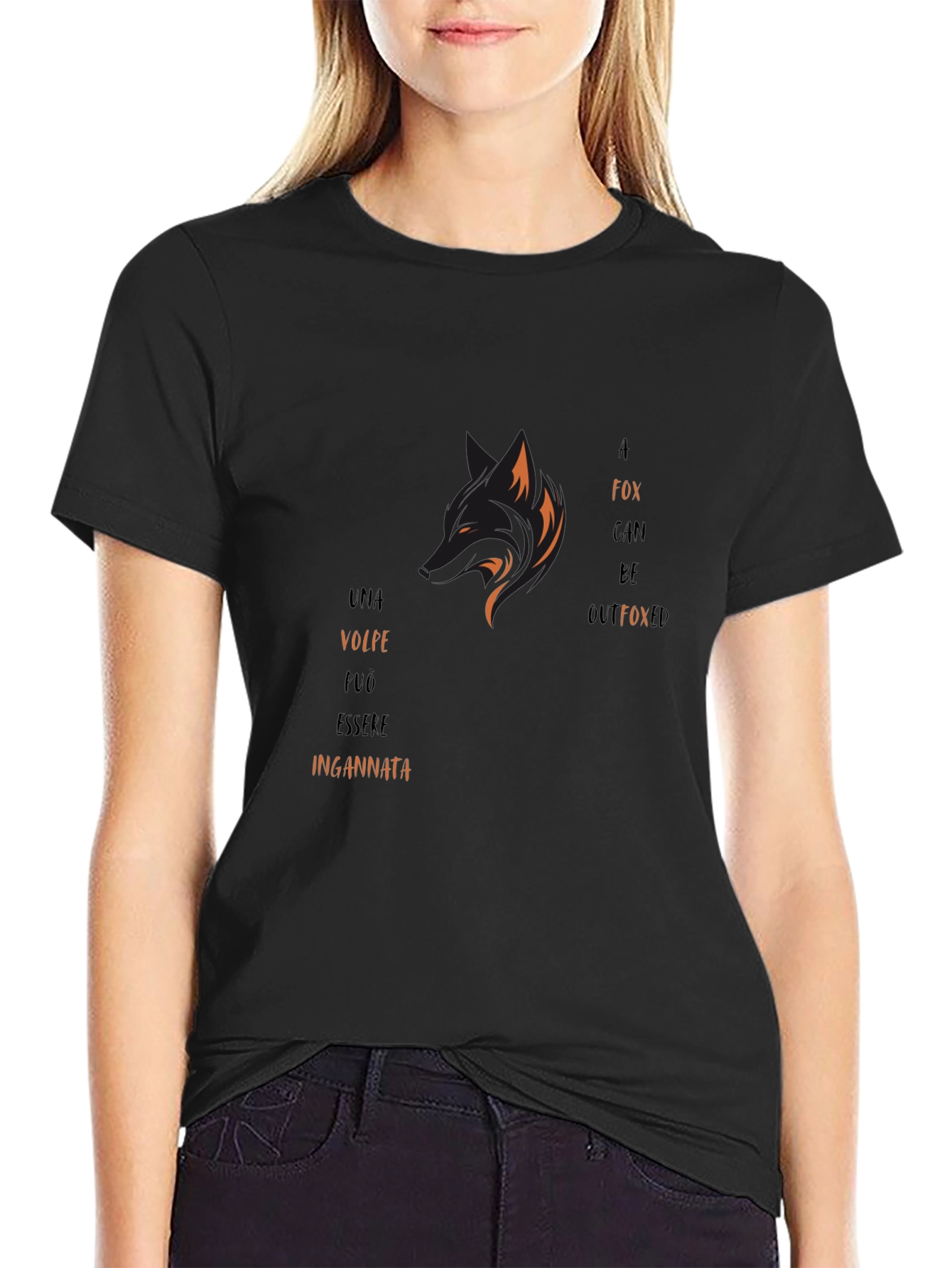 Black Outfoxed Graphic T-Shirt - Stylish Design view 2