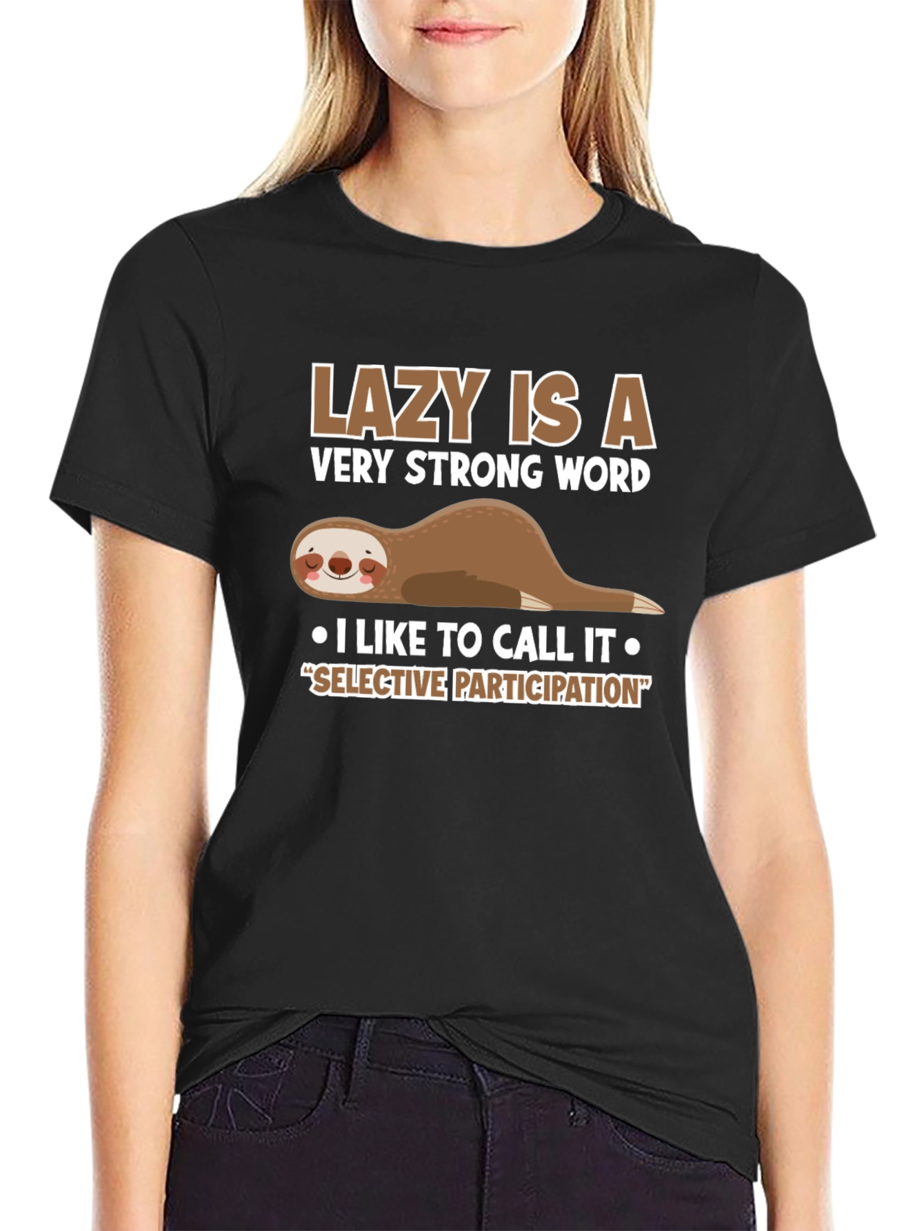 Lazy Sloth Graphic T-Shirt - Selective Participation - 2