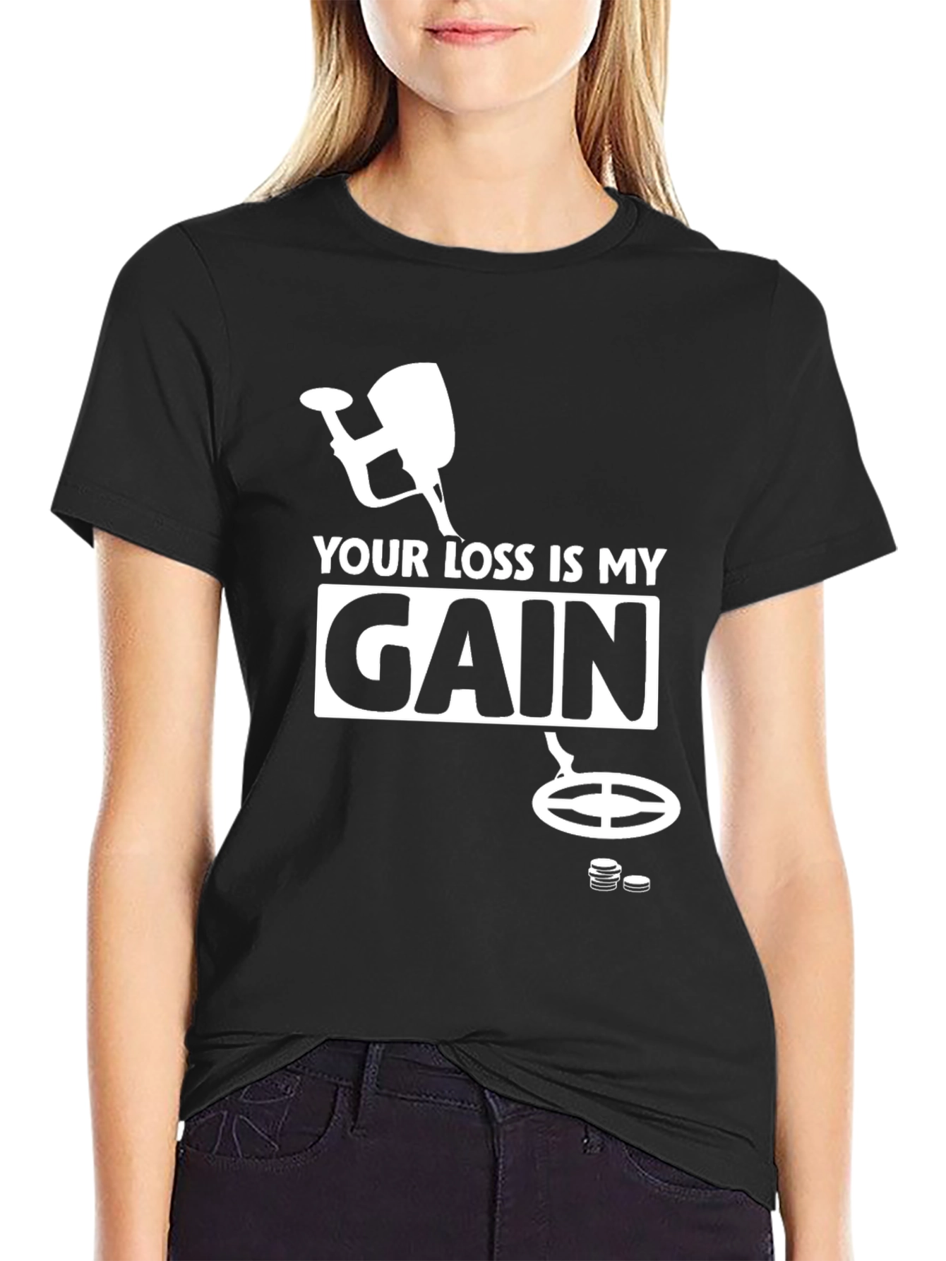 Black Your Loss Is My Gain T-Shirt - Black view 2