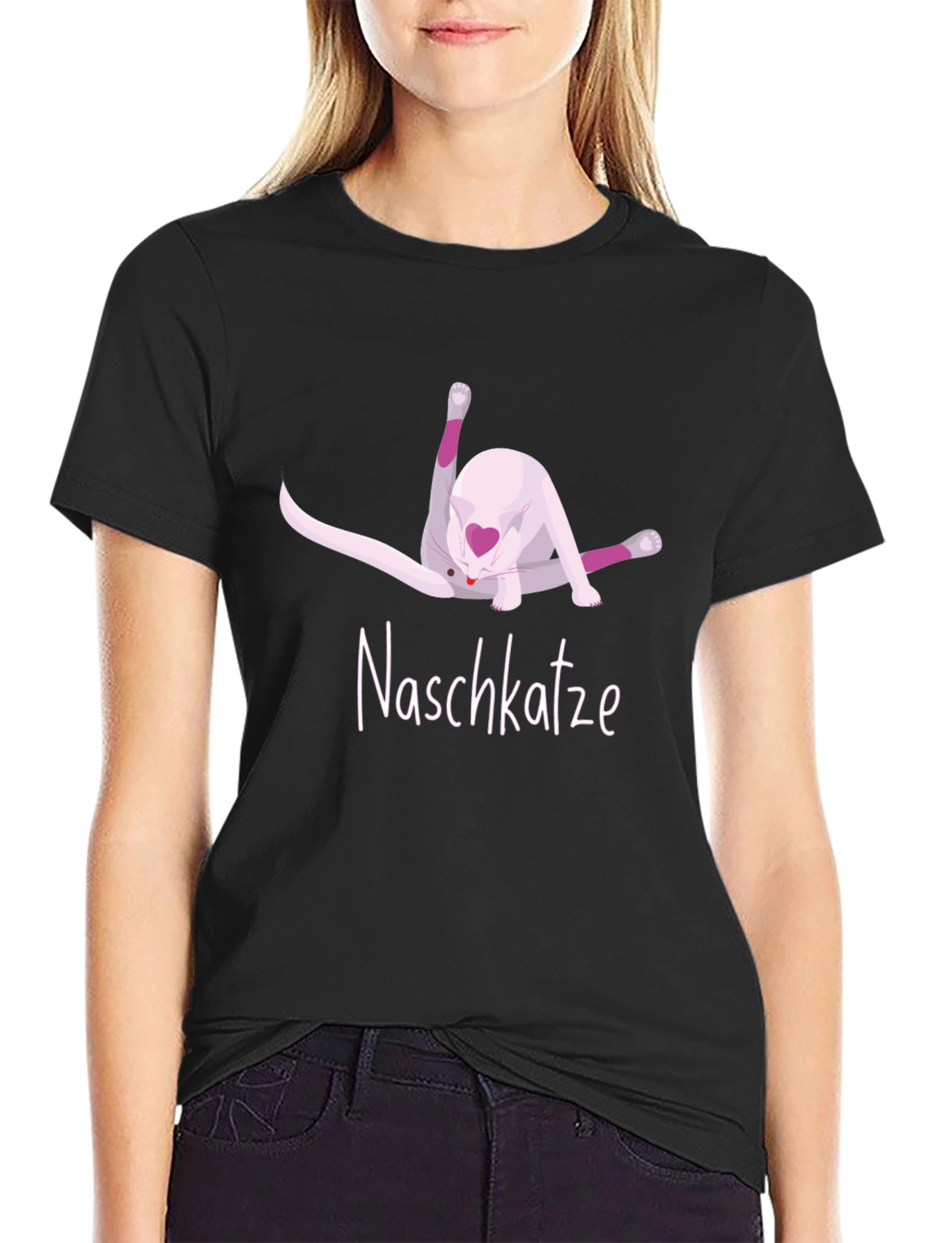 Black Naschkatze Cat T-Shirt view 2
