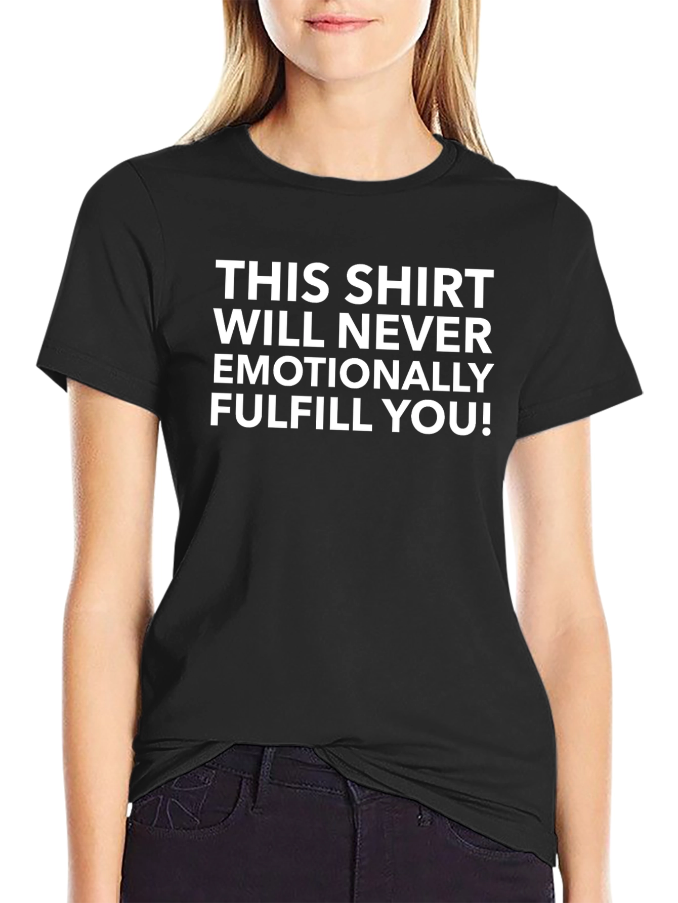 Black Humorous Graphic Tee - Emotionally Unfulfilling view 2