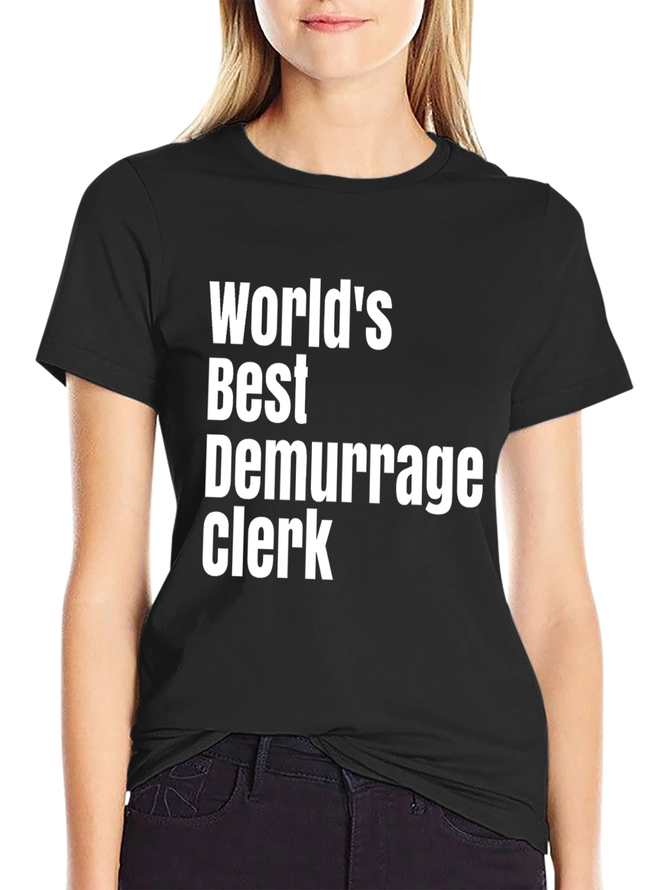 Black World's Best Demurrage Clerk T-Shirt view 2