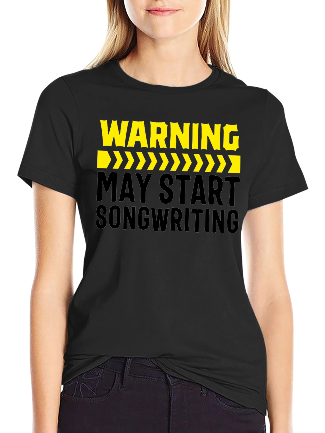 Black Warning May Start Songwriting Black T-Shirt view 2