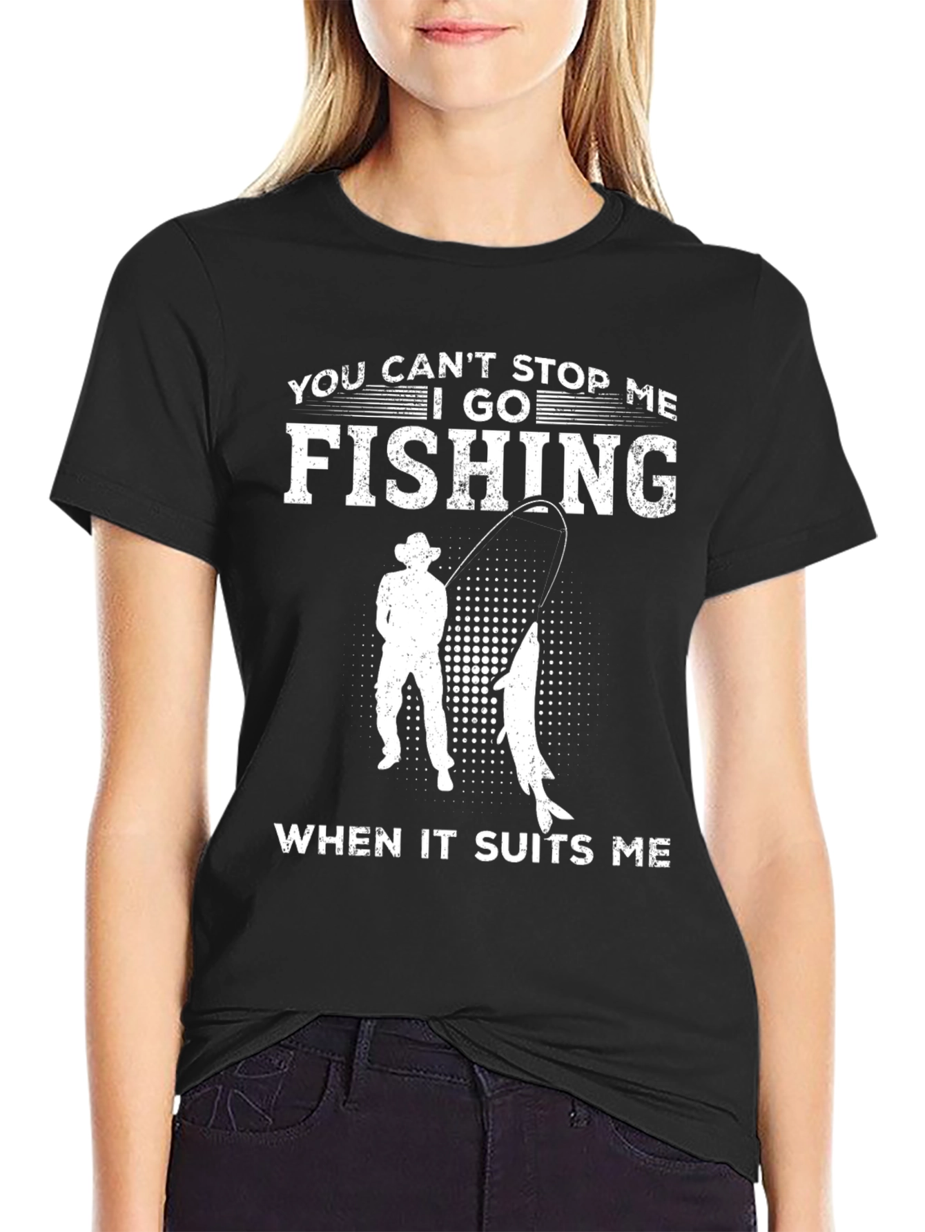 Black Fishing T-Shirt - You Can't Stop Me view 2