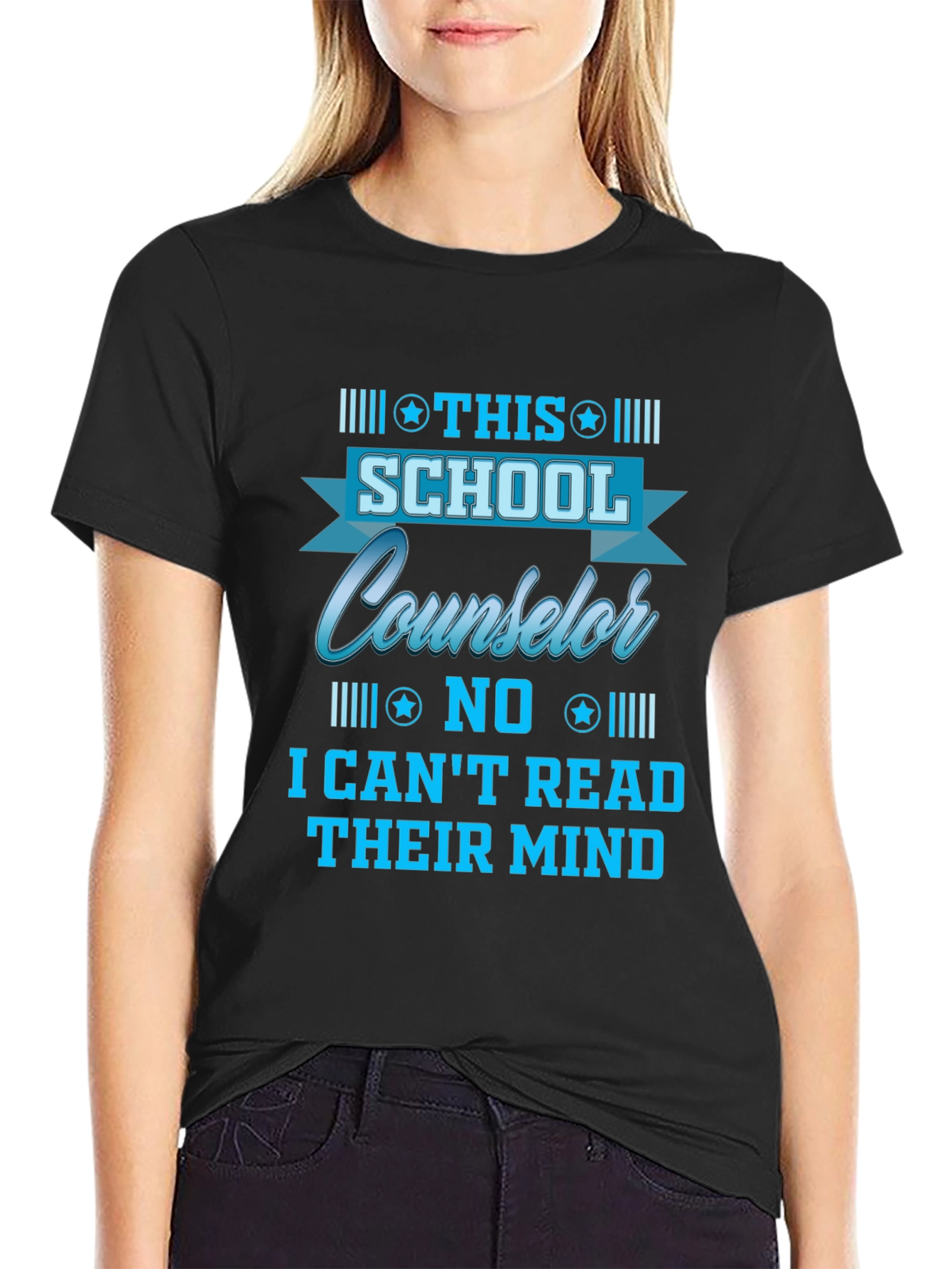 Black School Counselor T-Shirt - Read Minds? view 2