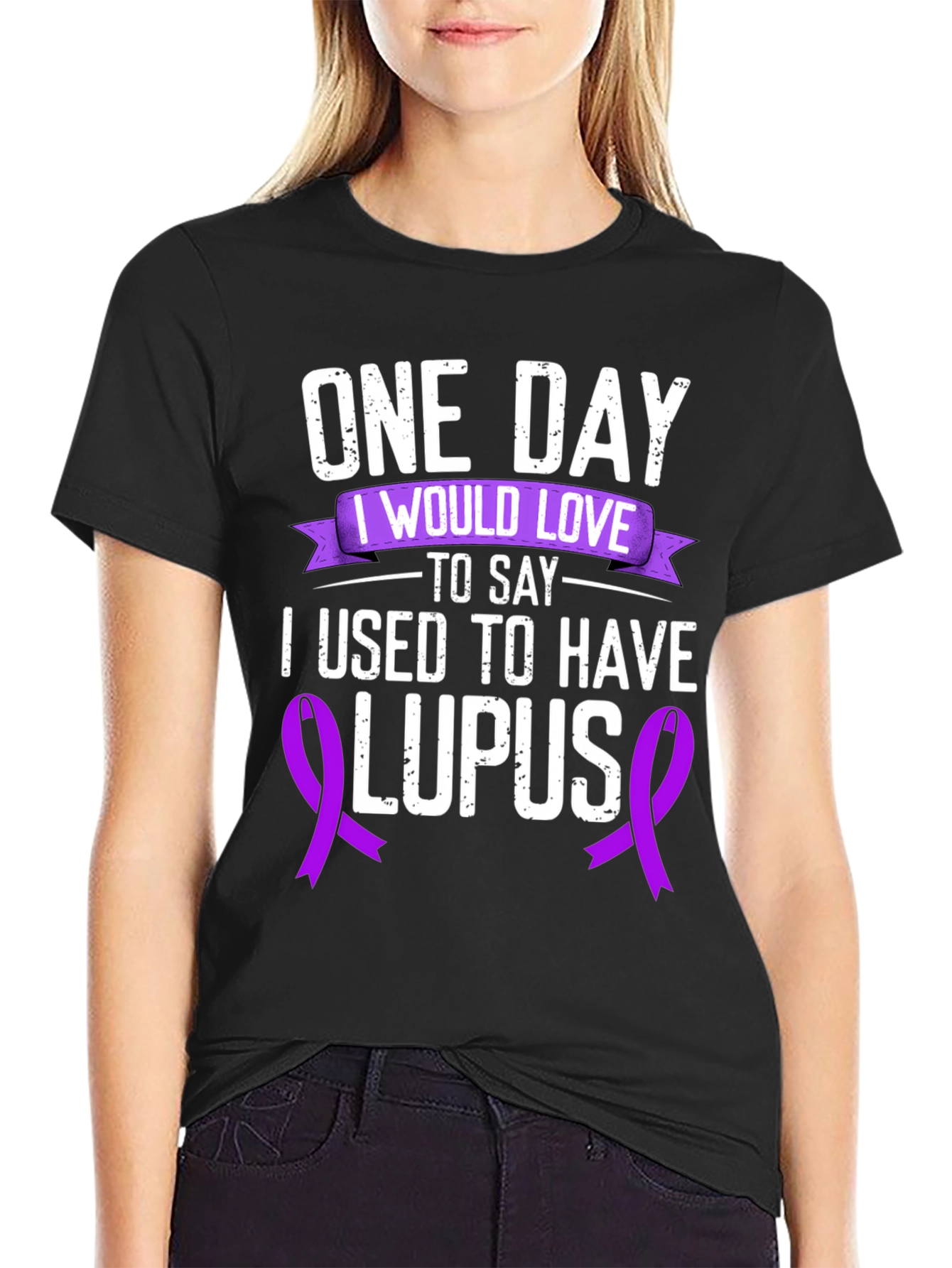Black One Day I Would Love to Say I Used to Have Lupus T-Shirt view 2