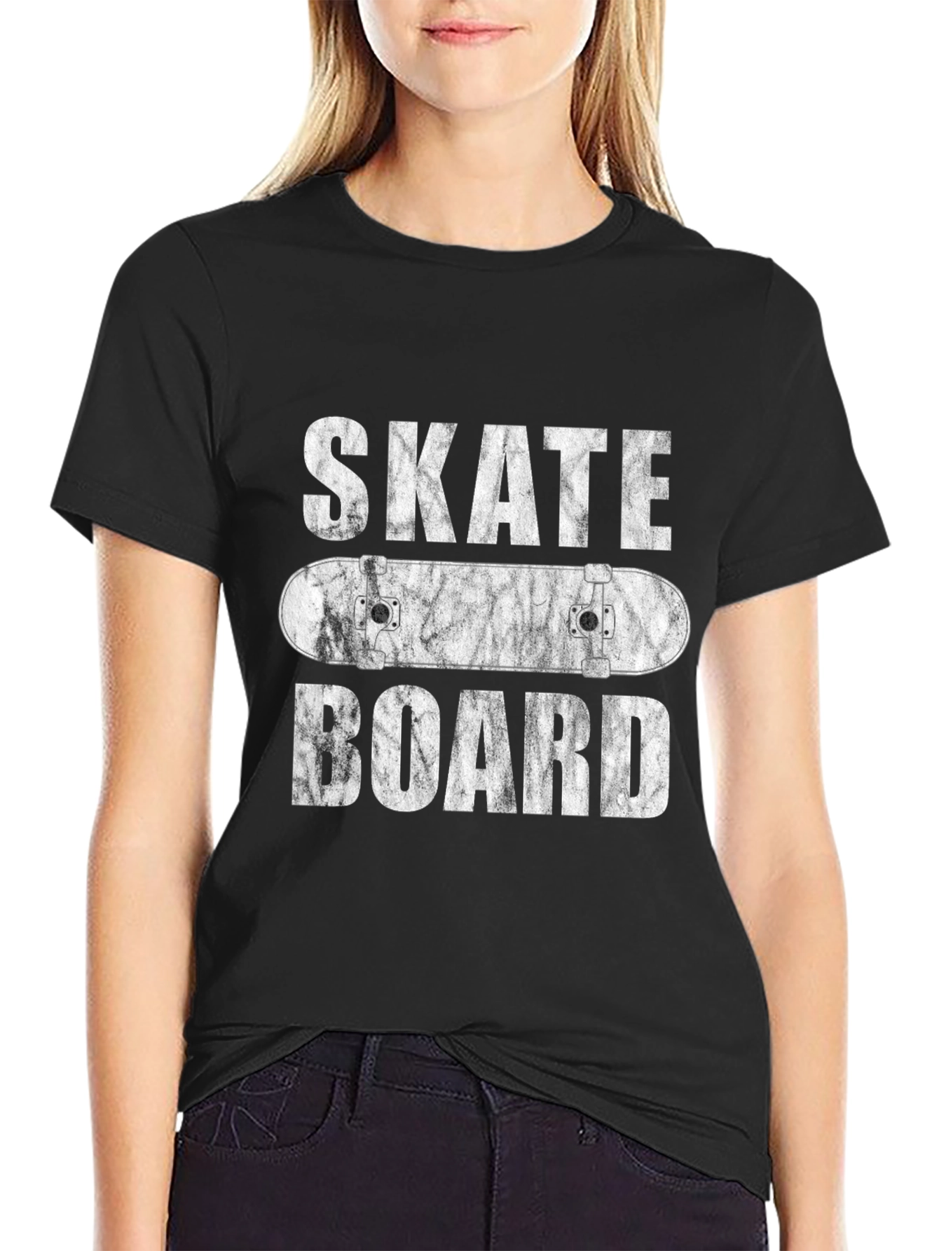 Black Skateboard Graphic Tee - Cool Skateboarding Design view 2