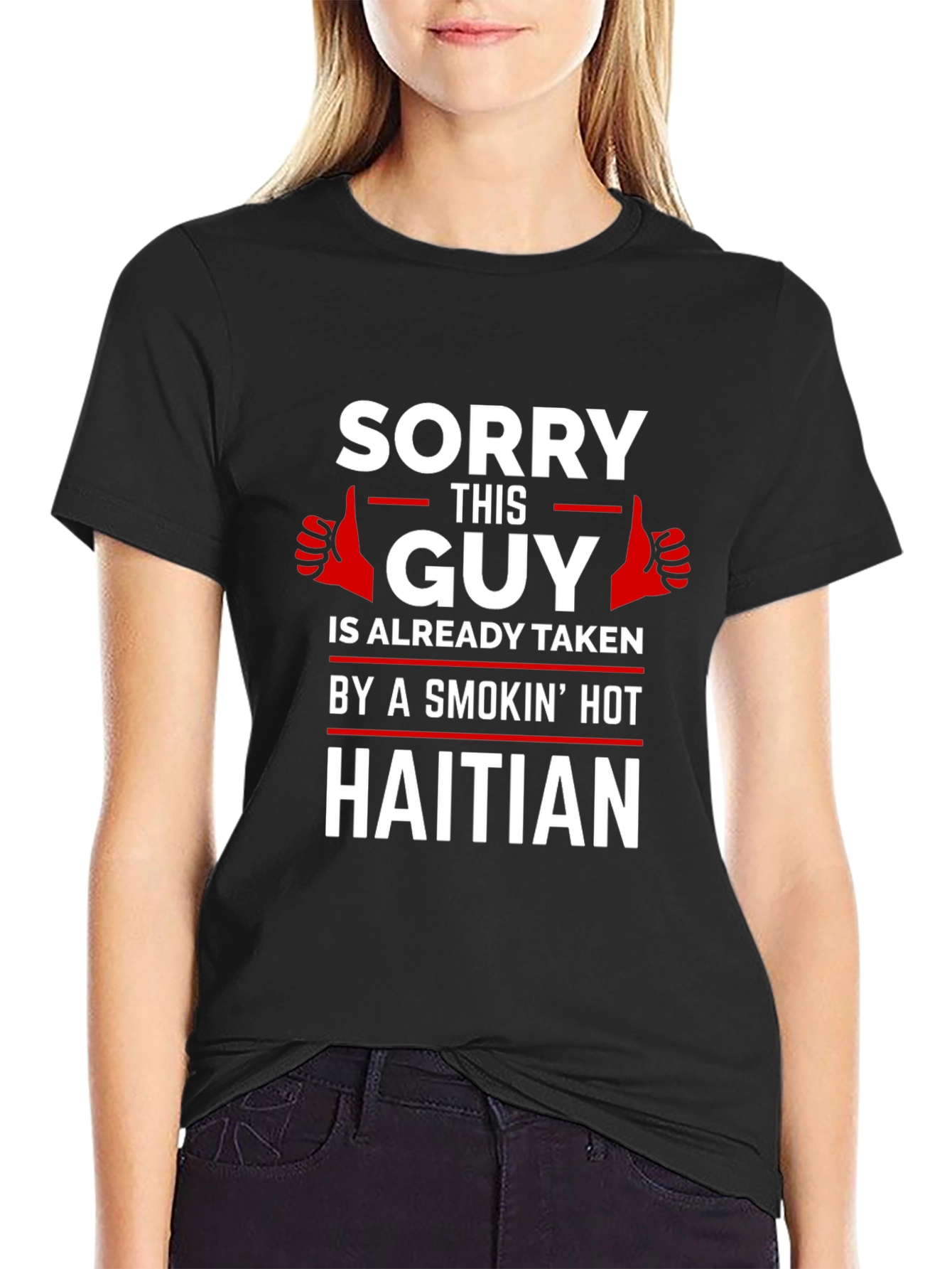 Black Taken by a Smokin' Hot Haitian Graphic T-Shirt view 2