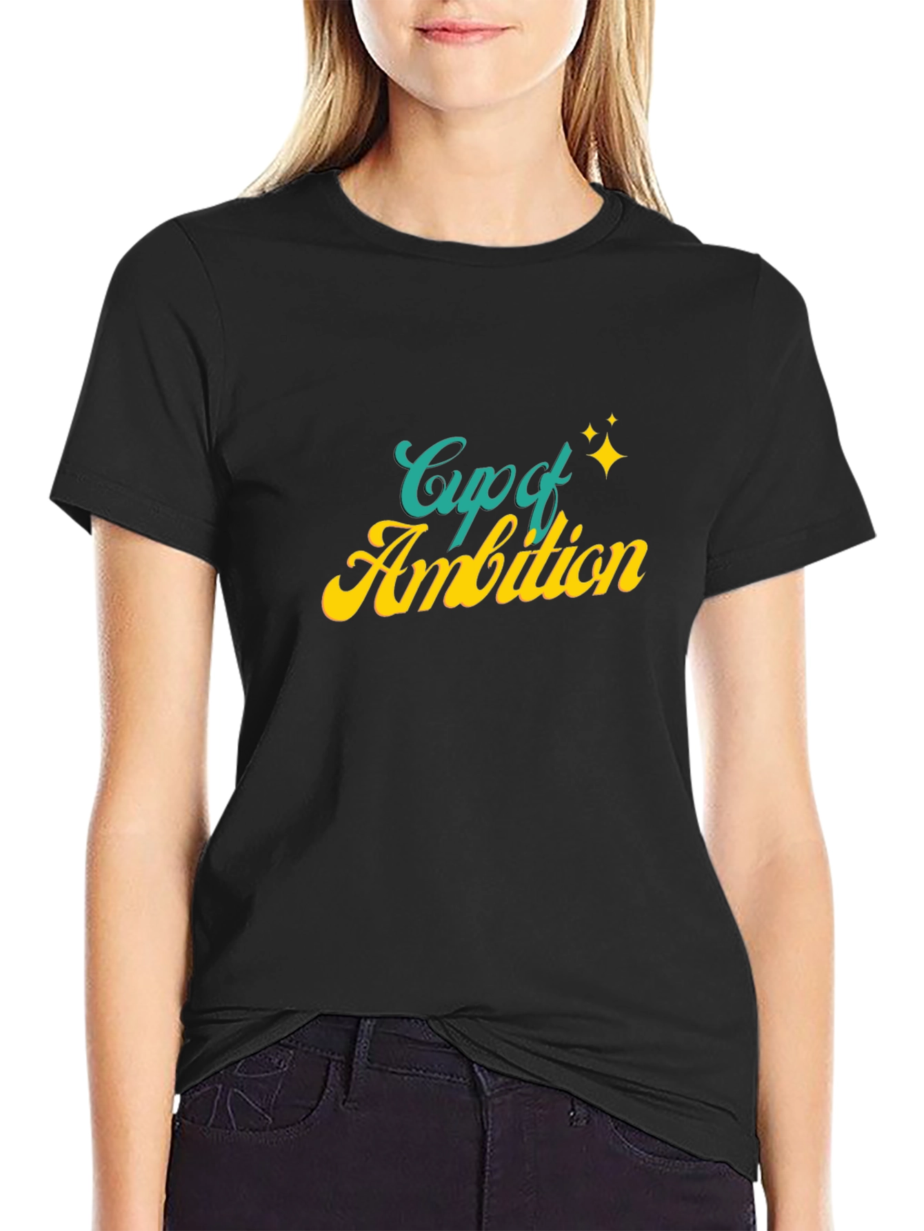 Black Cup of Ambition Graphic Tee - Comfort & Style view 2