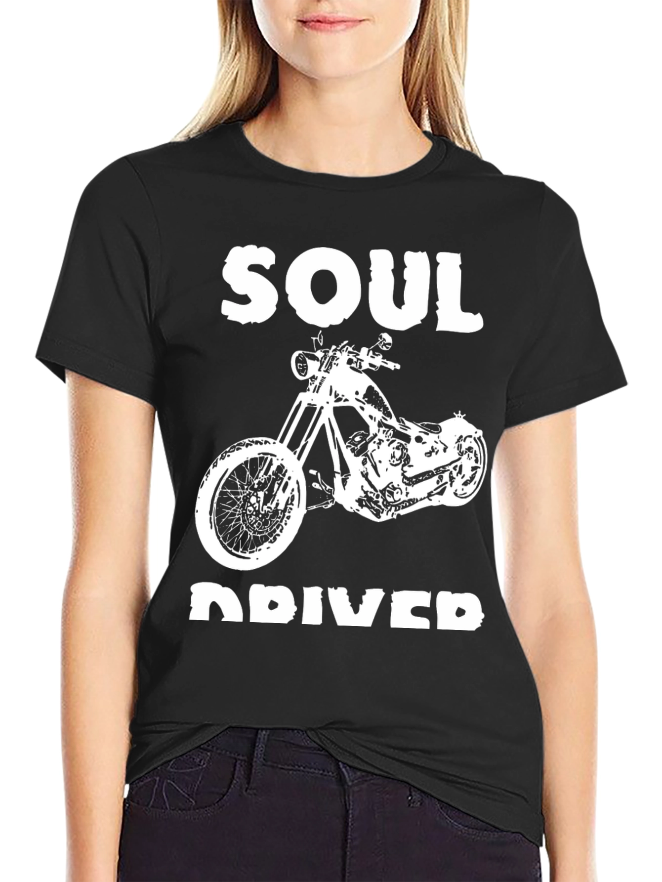 Black Soul Driver Motorcycle Graphic T-Shirt - Black view 2