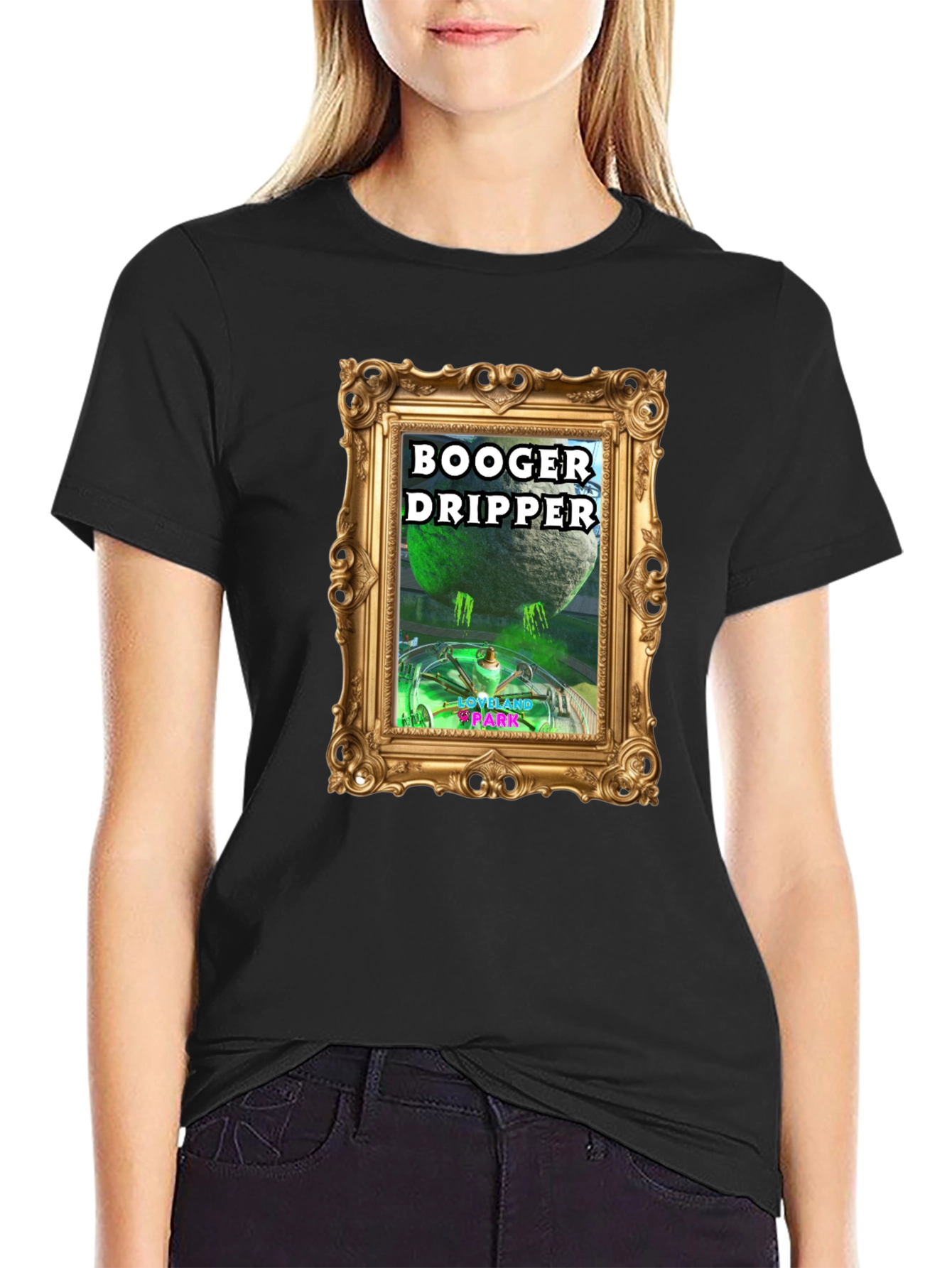 Black Booger Dripper Graphic T-Shirt - Unique Design view 2