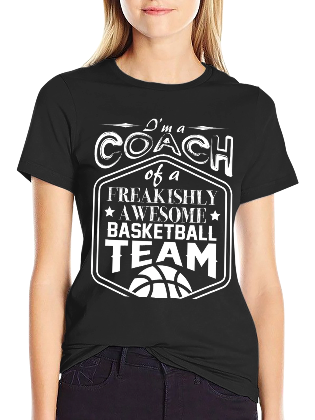 Black Coach Basketball Team Graphic T-Shirt view 2
