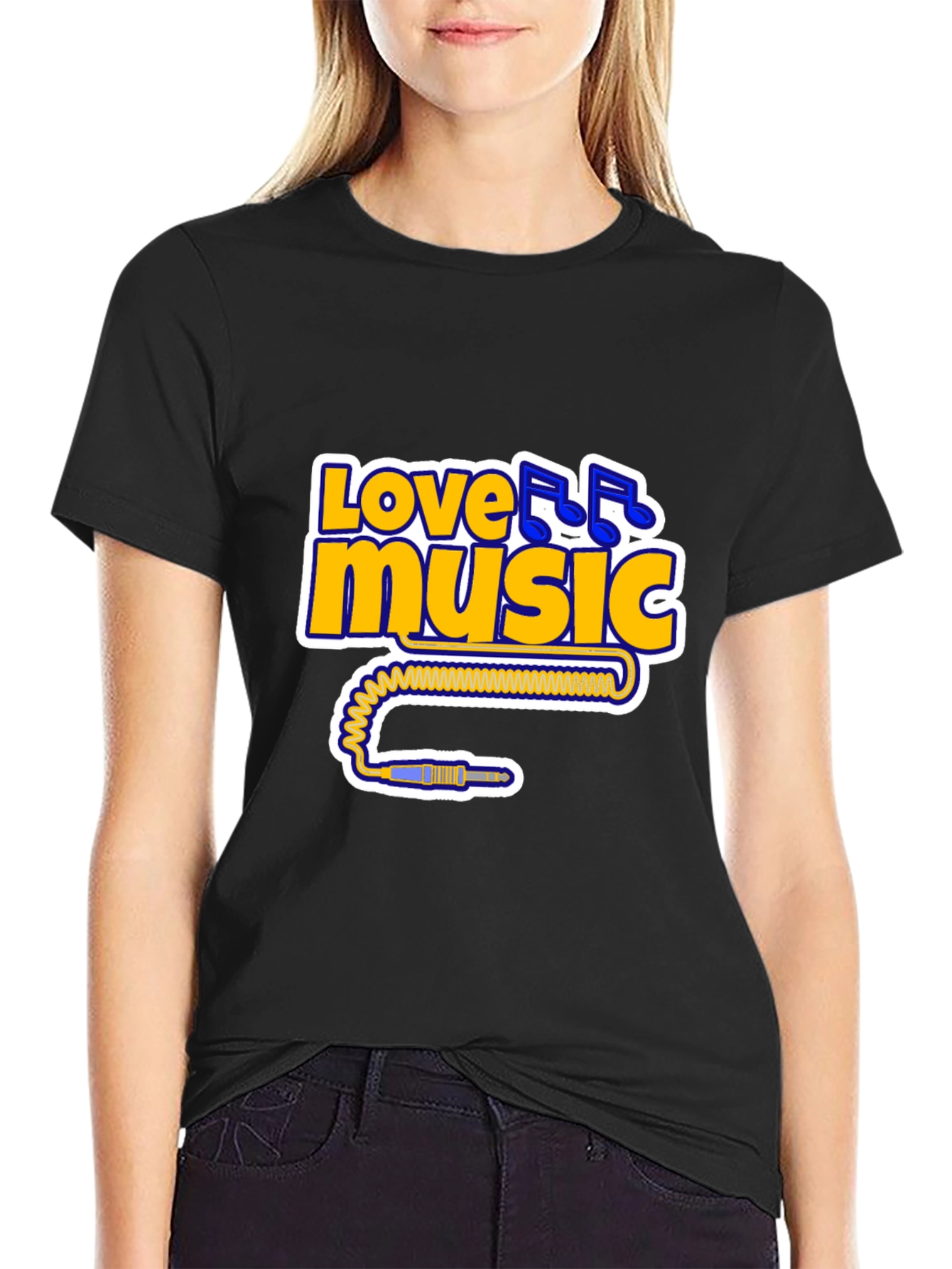 Black Love Music T-Shirt - Cool Musician Tee view 2
