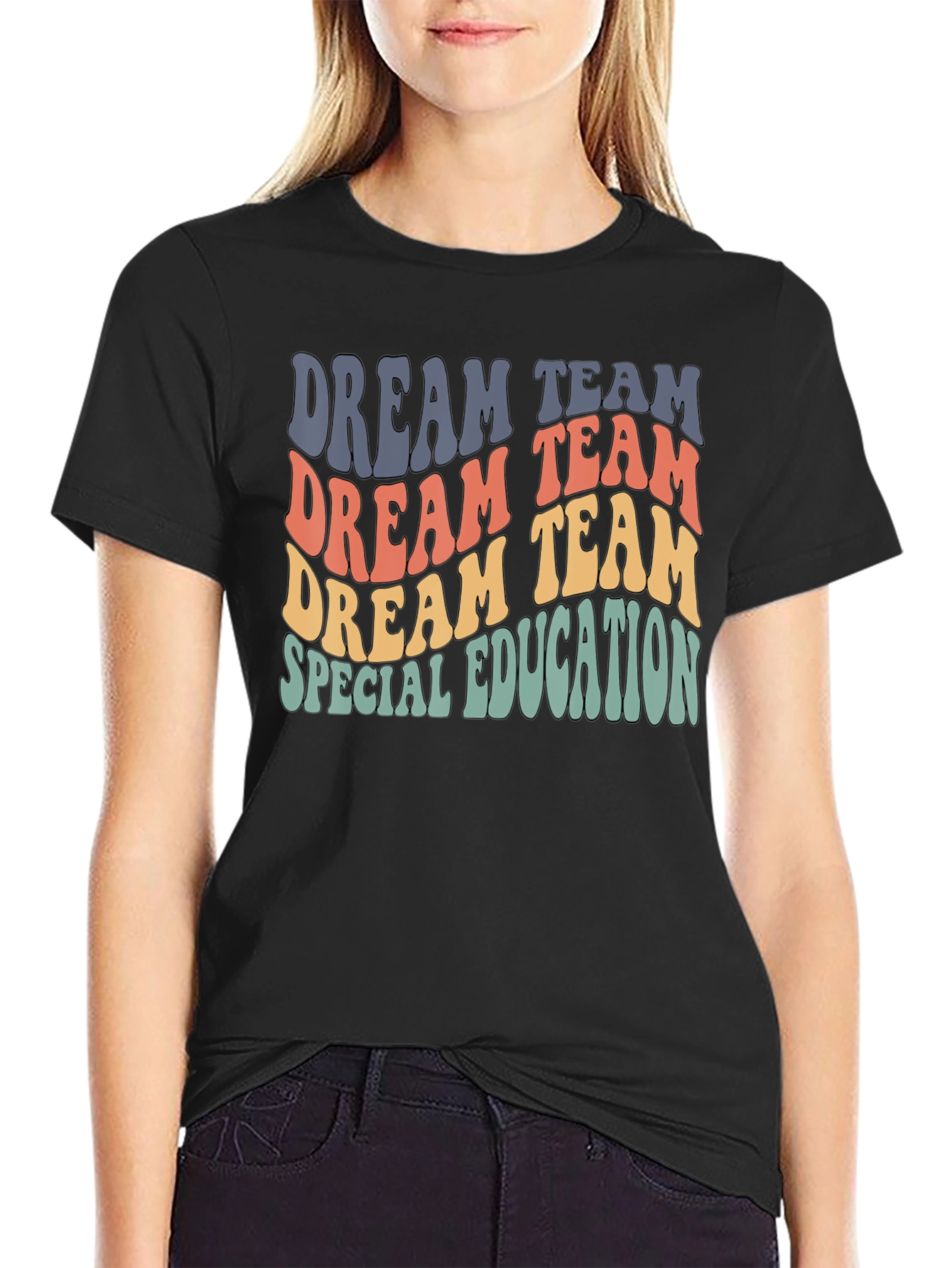Black Dream Team Special Education Retro T-Shirt view 2
