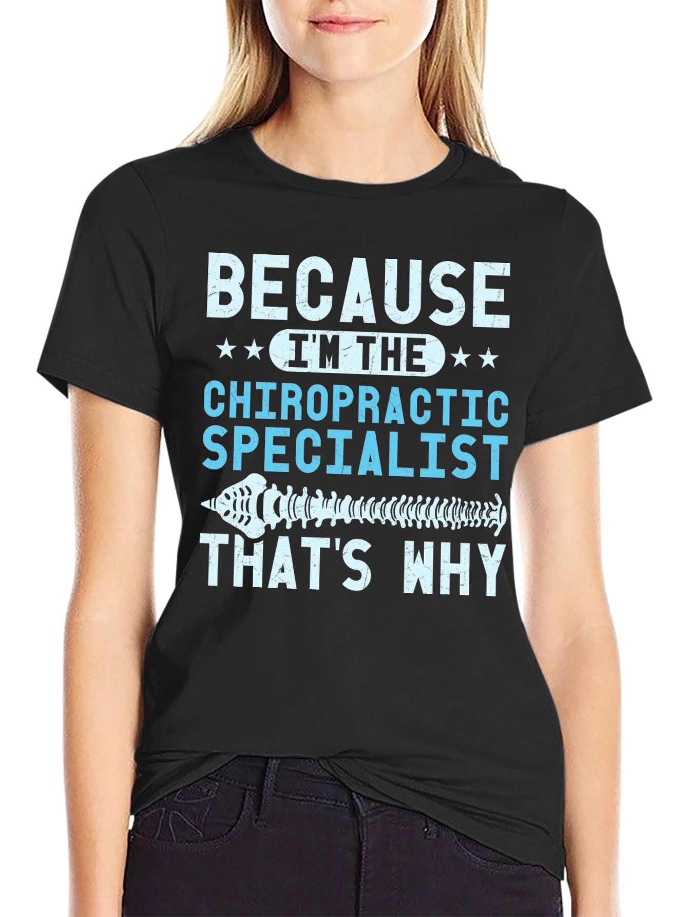 Black Chiropractic Specialist T-Shirt view 2