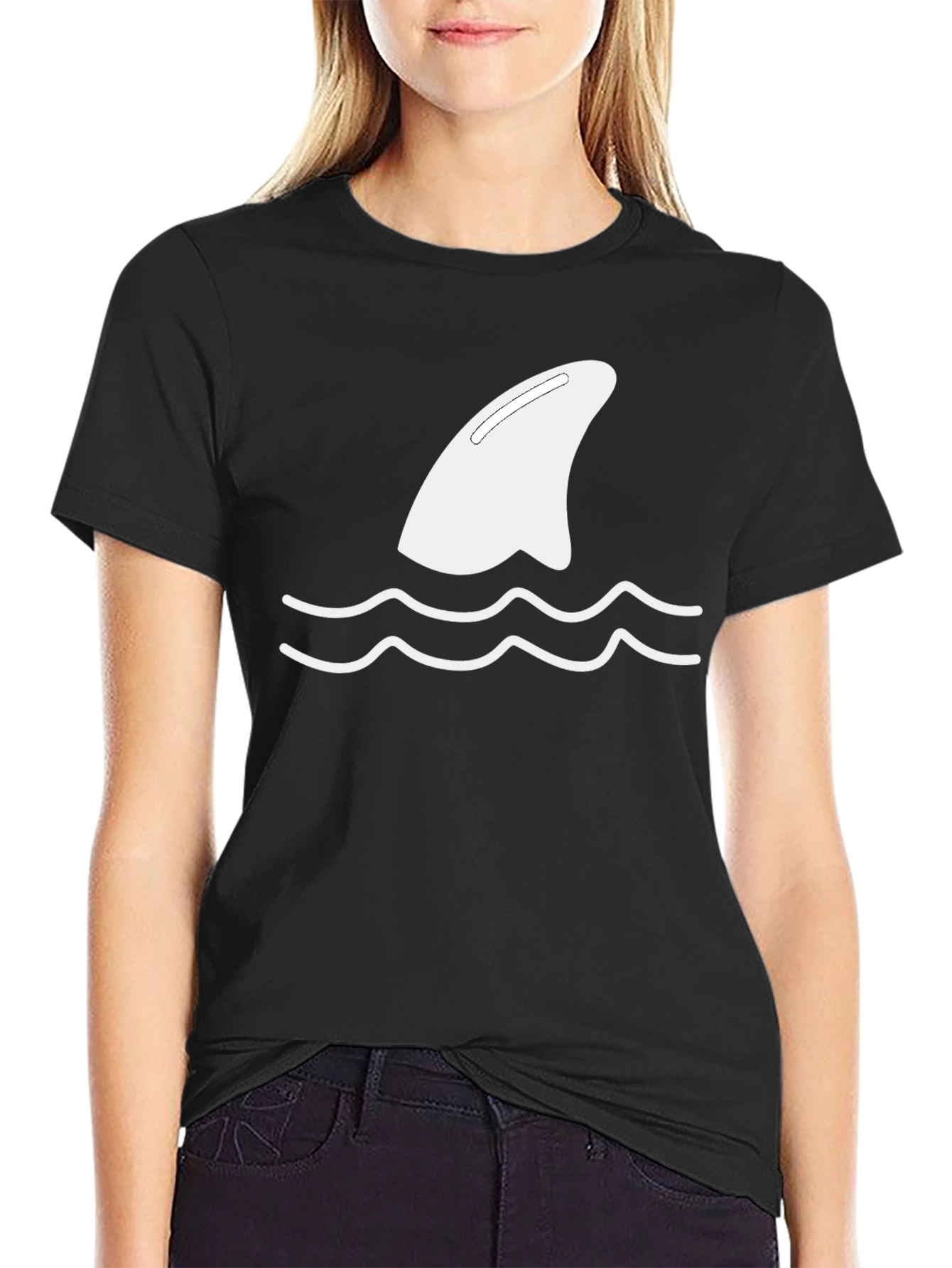 Black Men's Black Shark Fin Tee view 2