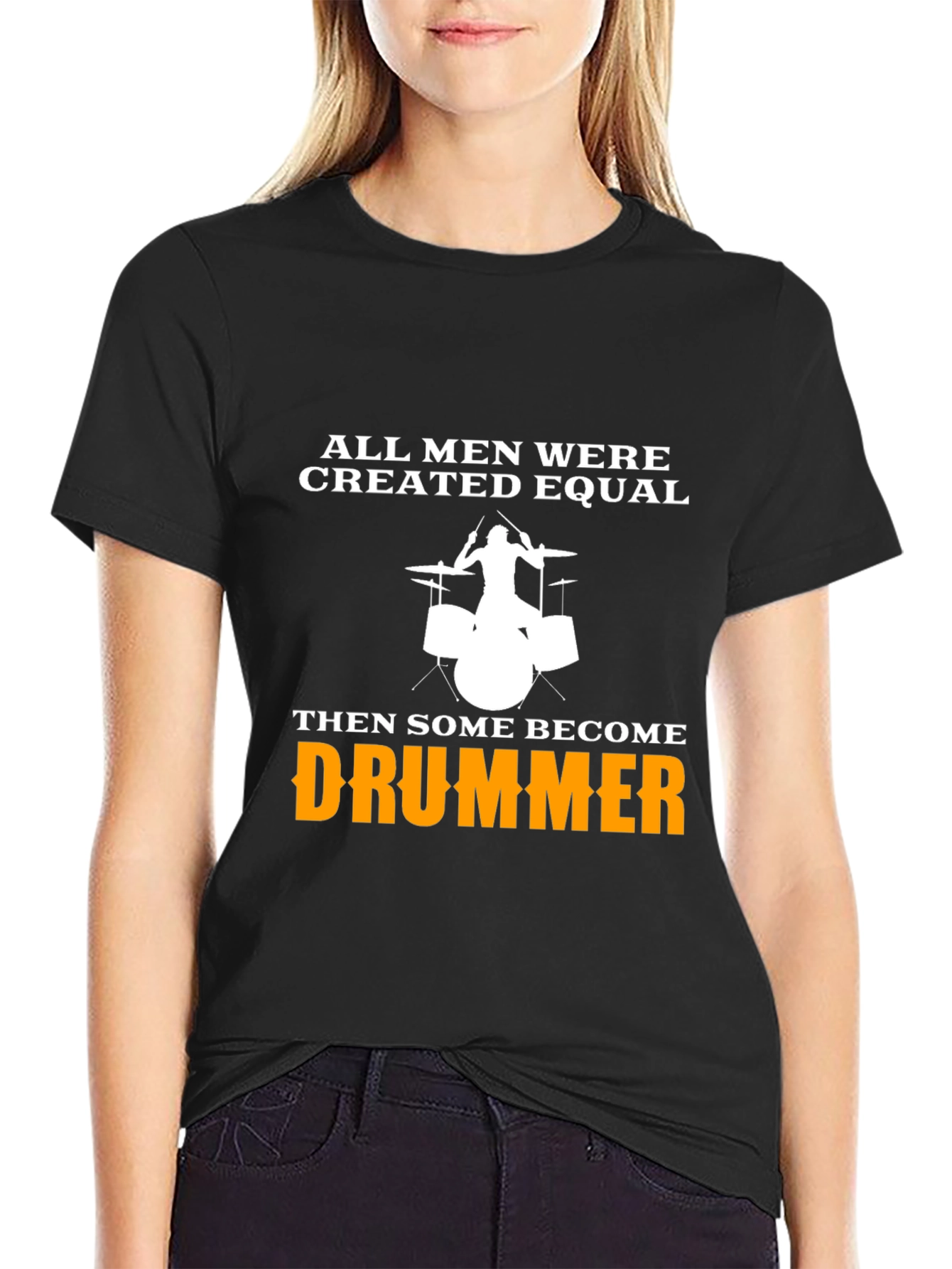 Black Drummer T-Shirt: All Men Created Equal Graphic Tee view 2