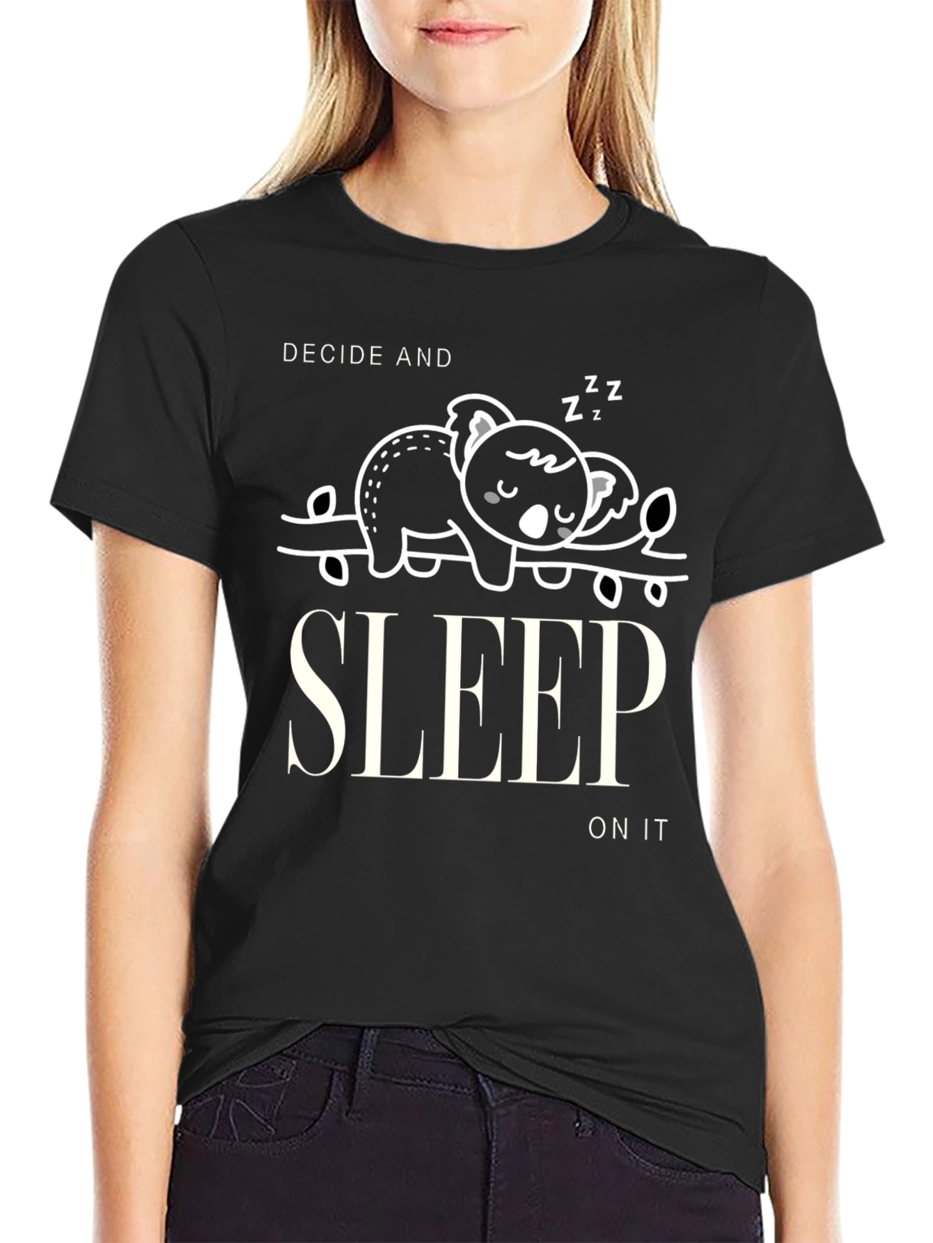 Black Decide and Sleep On It Graphic T-Shirt view 2