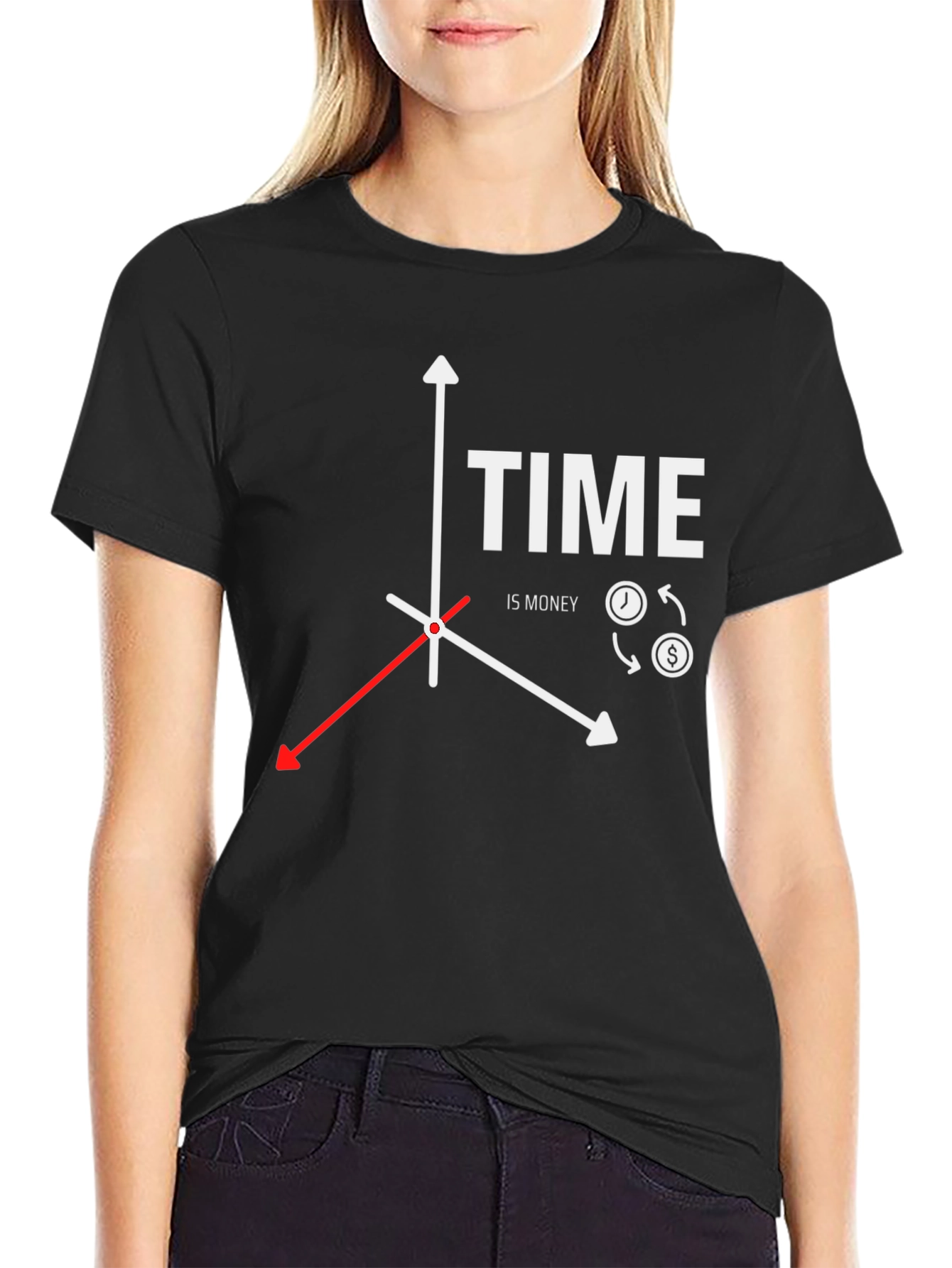 Black Time is Money Graphic Tee - Modern Menswear view 2