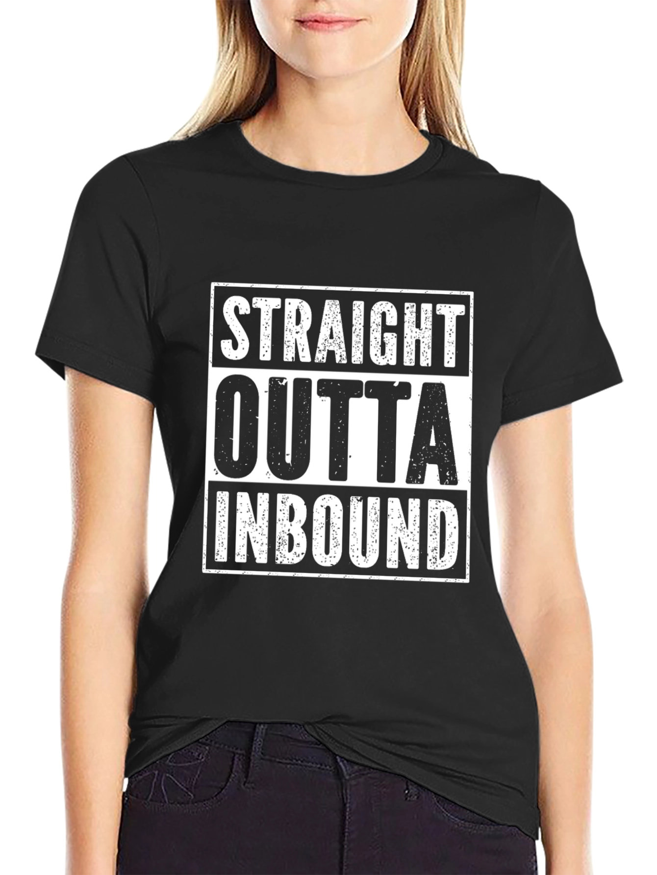 Black Straight Outta Inbound Graphic T-Shirt - Black view 2