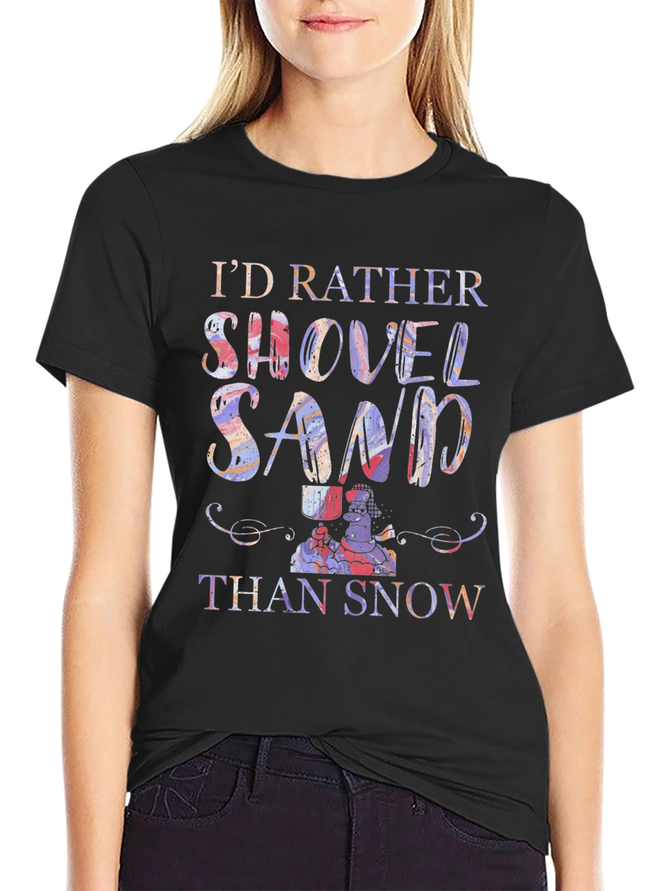 Black Shovel Sand Graphic T-Shirt view 2