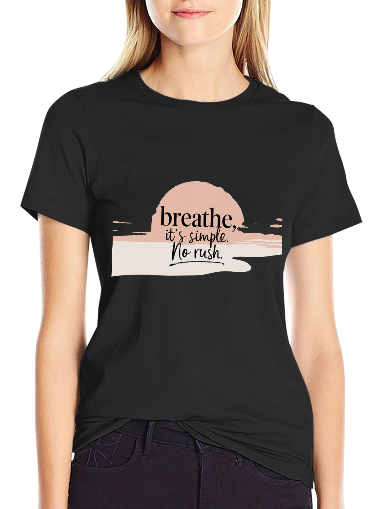 Black Breathe Simple Graphic Tee - Relaxed Fit view 2