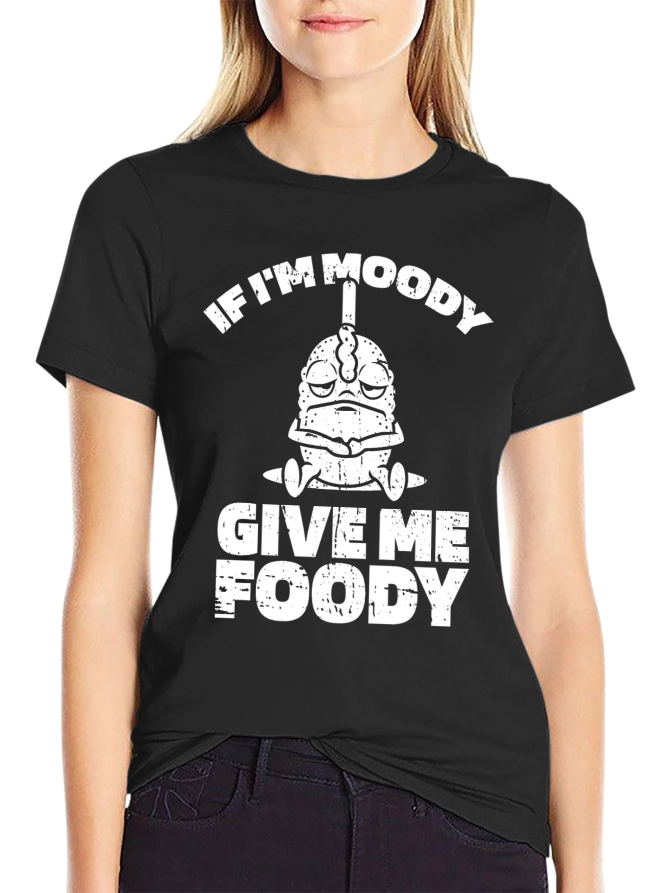 Black Moody Foody T-Shirt - Funny Graphic Tee view 2