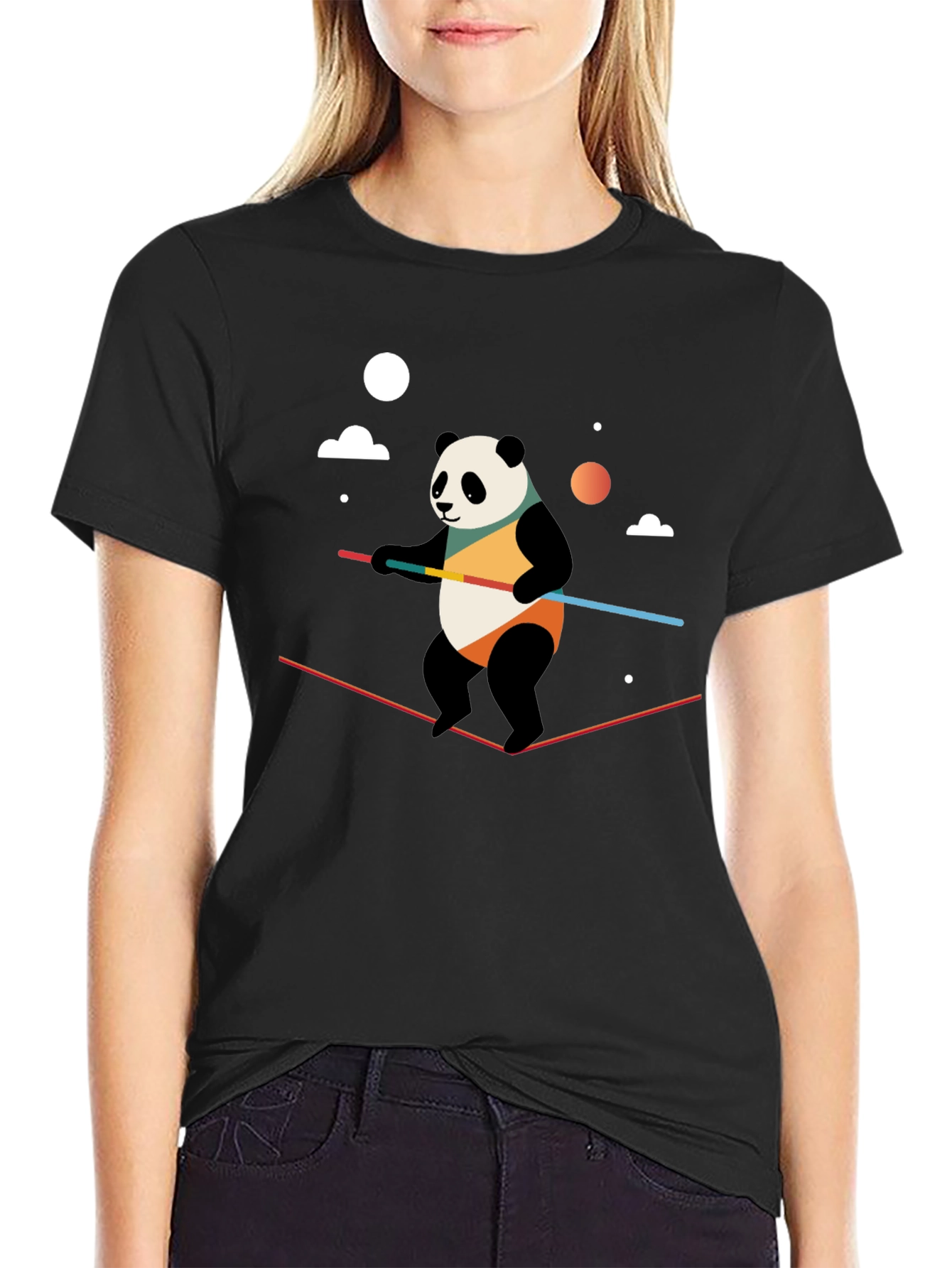 Black Panda Tightrope Walker Graphic Tee view 2