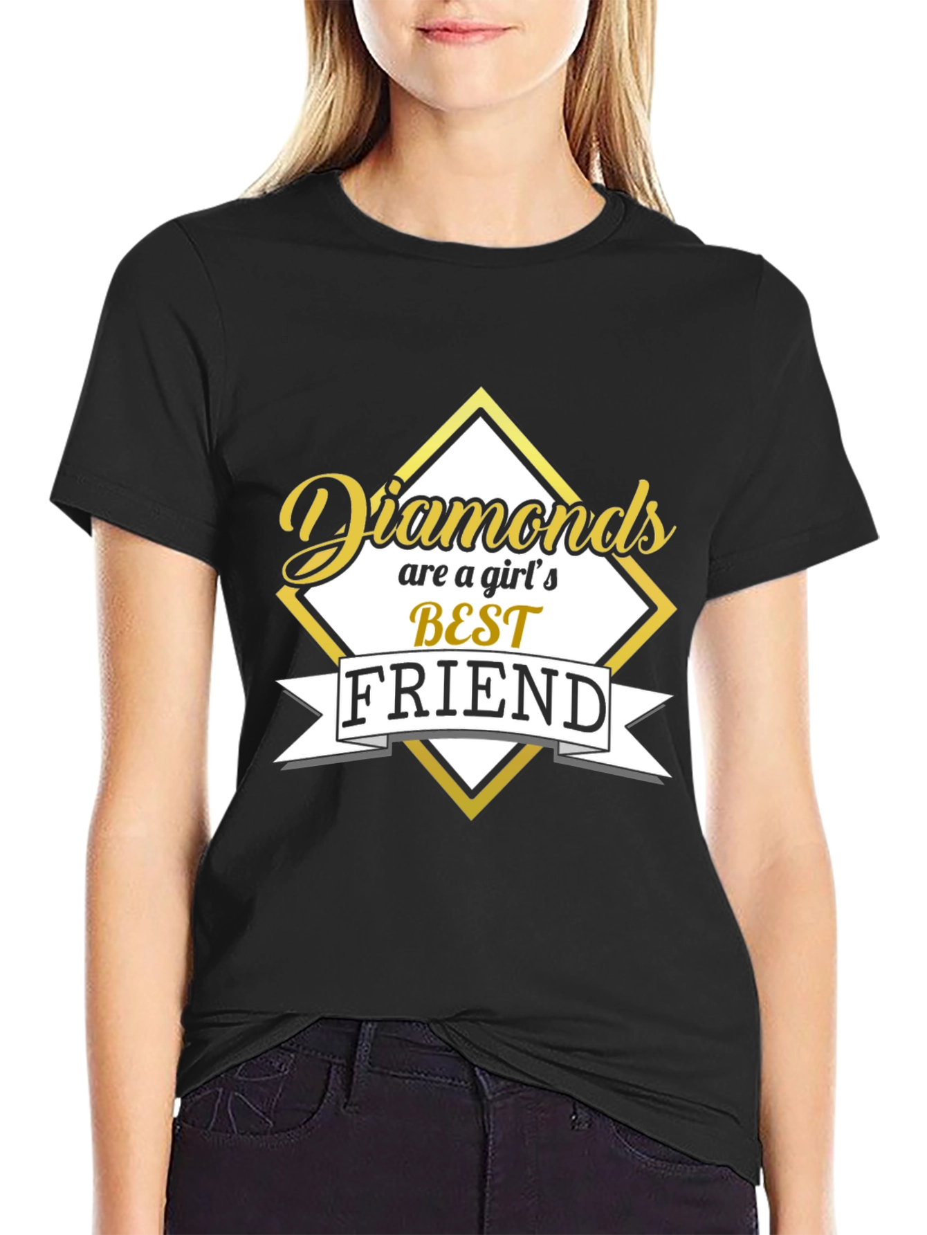 Black Diamonds Are a Girl's Best Friend Black Graphic Tee view 2