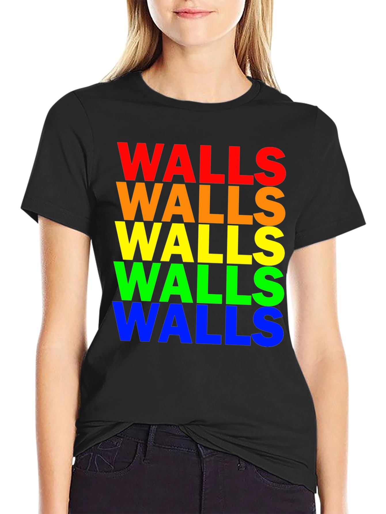 Black Rainbow "Walls" Graphic T-Shirt view 2