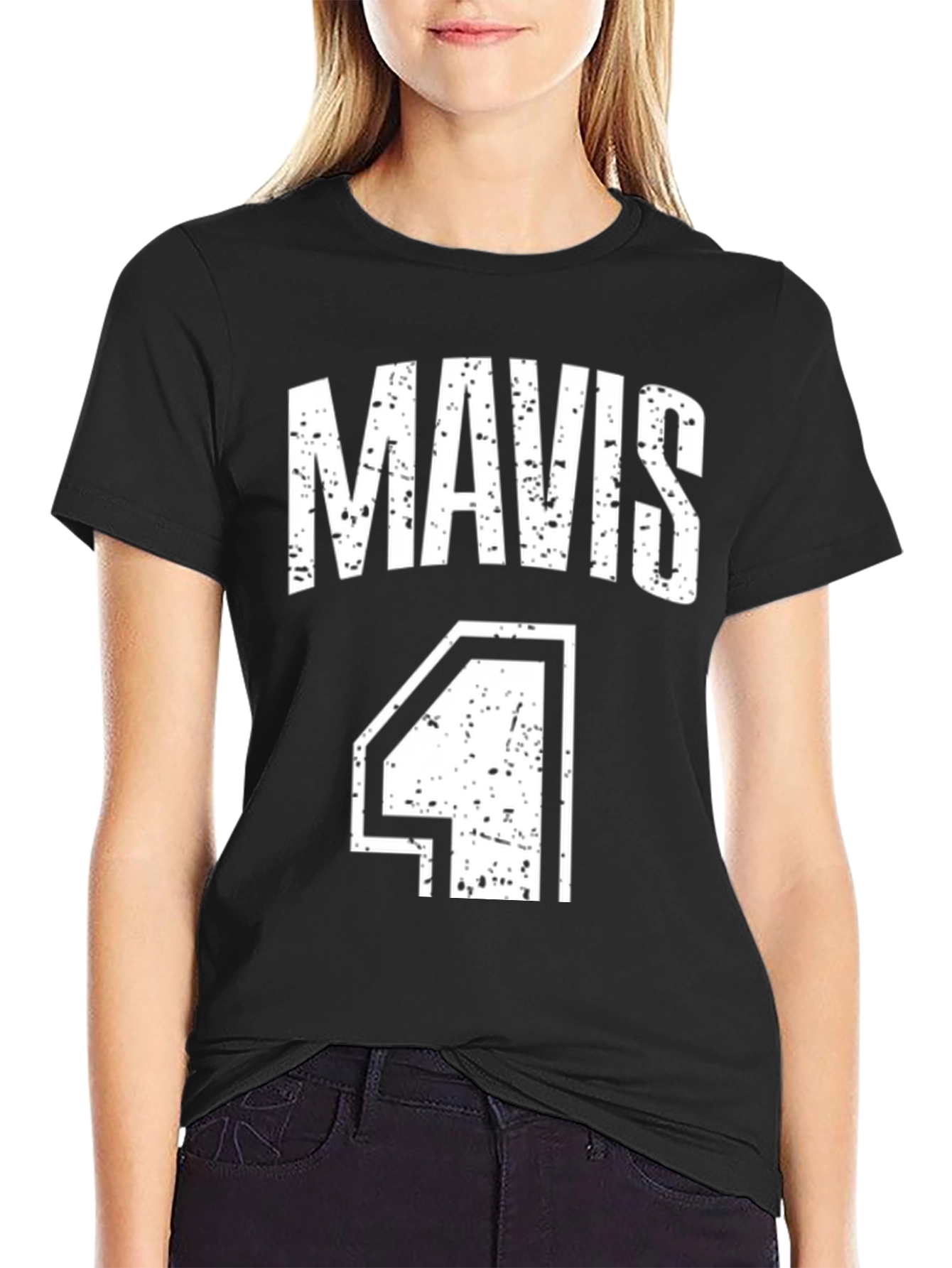 Black Mavis Number 4 Black T-Shirt view 2