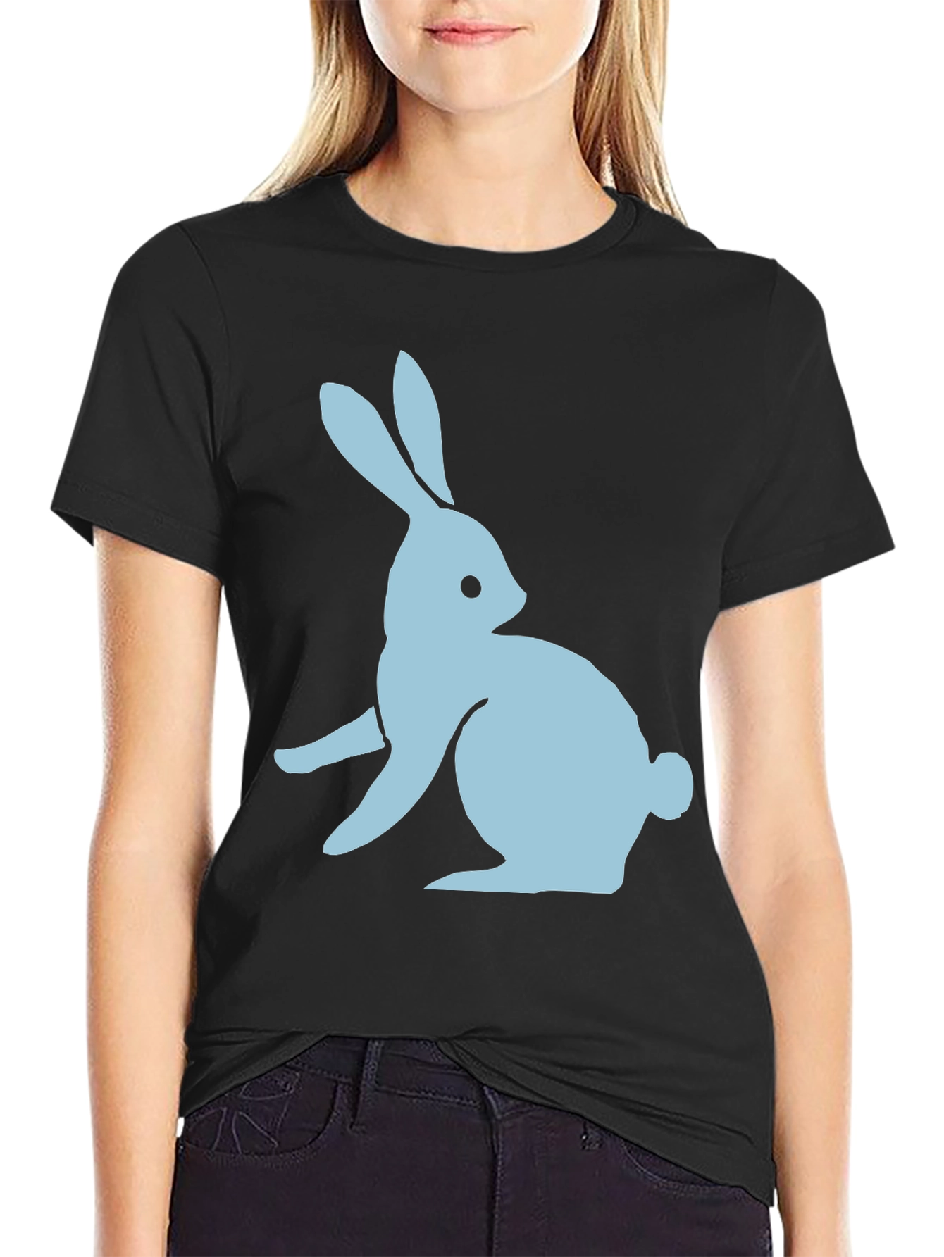 Black Bunny Graphic Tee - Soft Cotton Casual Wear view 2