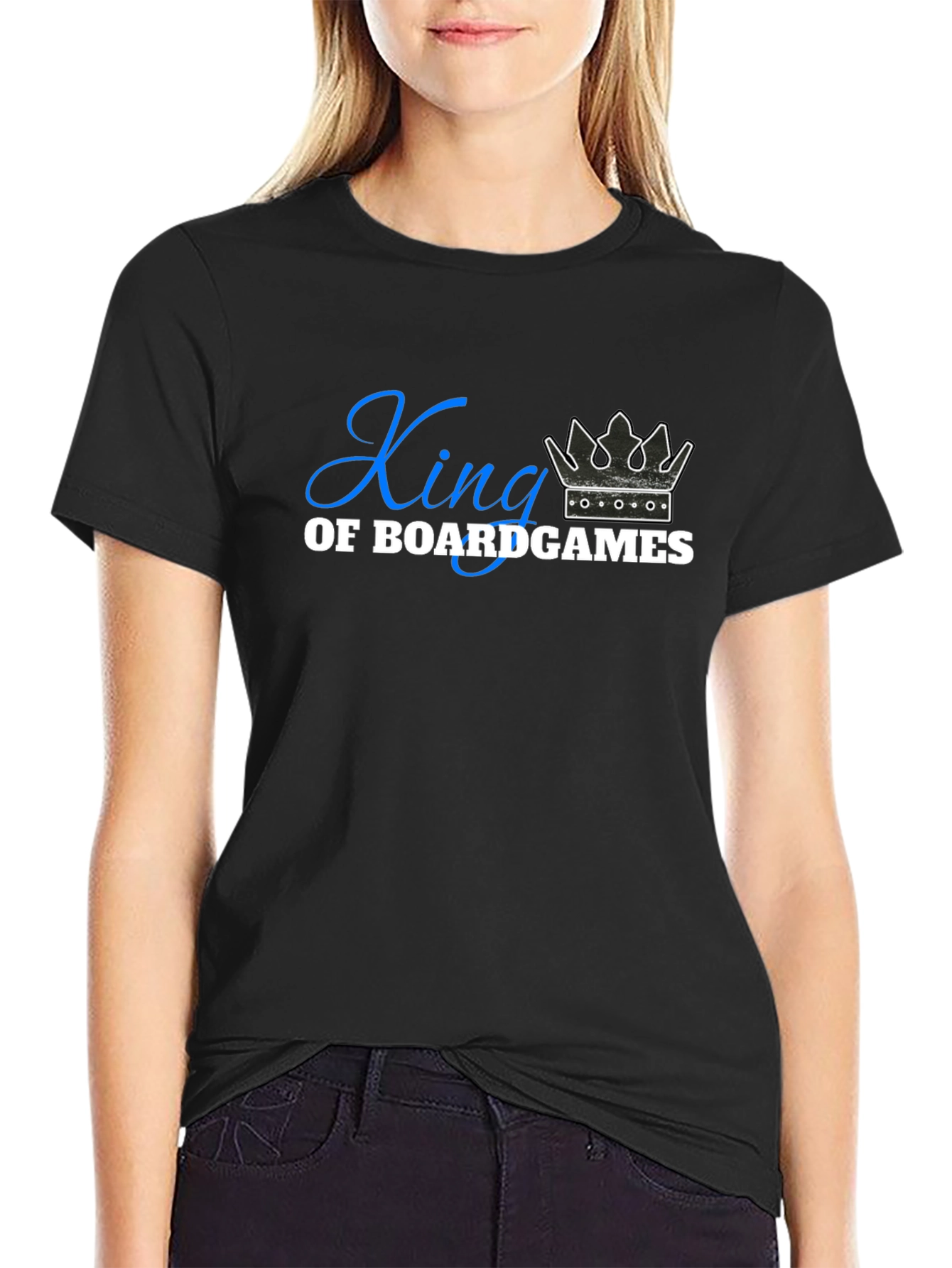 Black King of Boardgames Black T-Shirt view 2