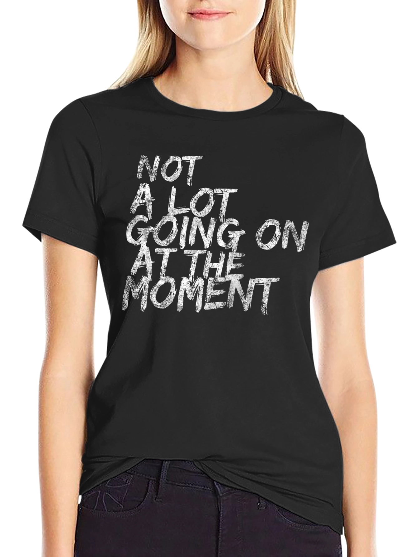 Black Not A Lot Going On T-Shirt - Funny Sarcastic Tee view 2