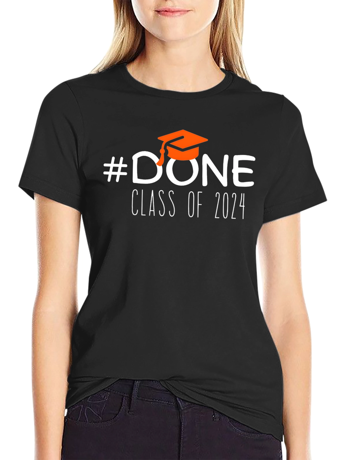 Black #DONE Class of 2024 Graduation T-Shirt view 2