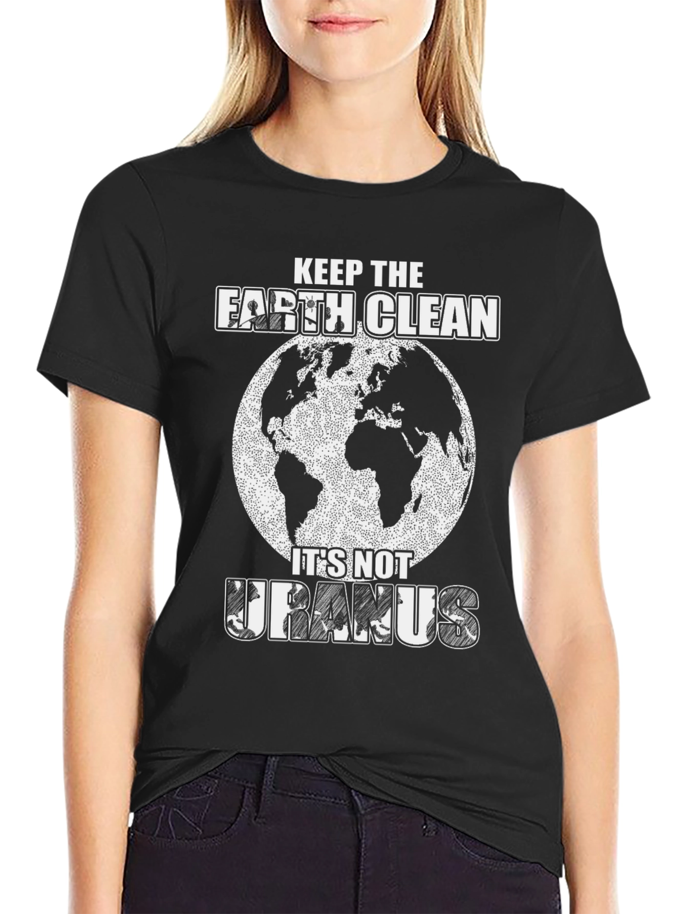 Black Keep the Earth Clean Graphic Tee - Save the Planet view 2