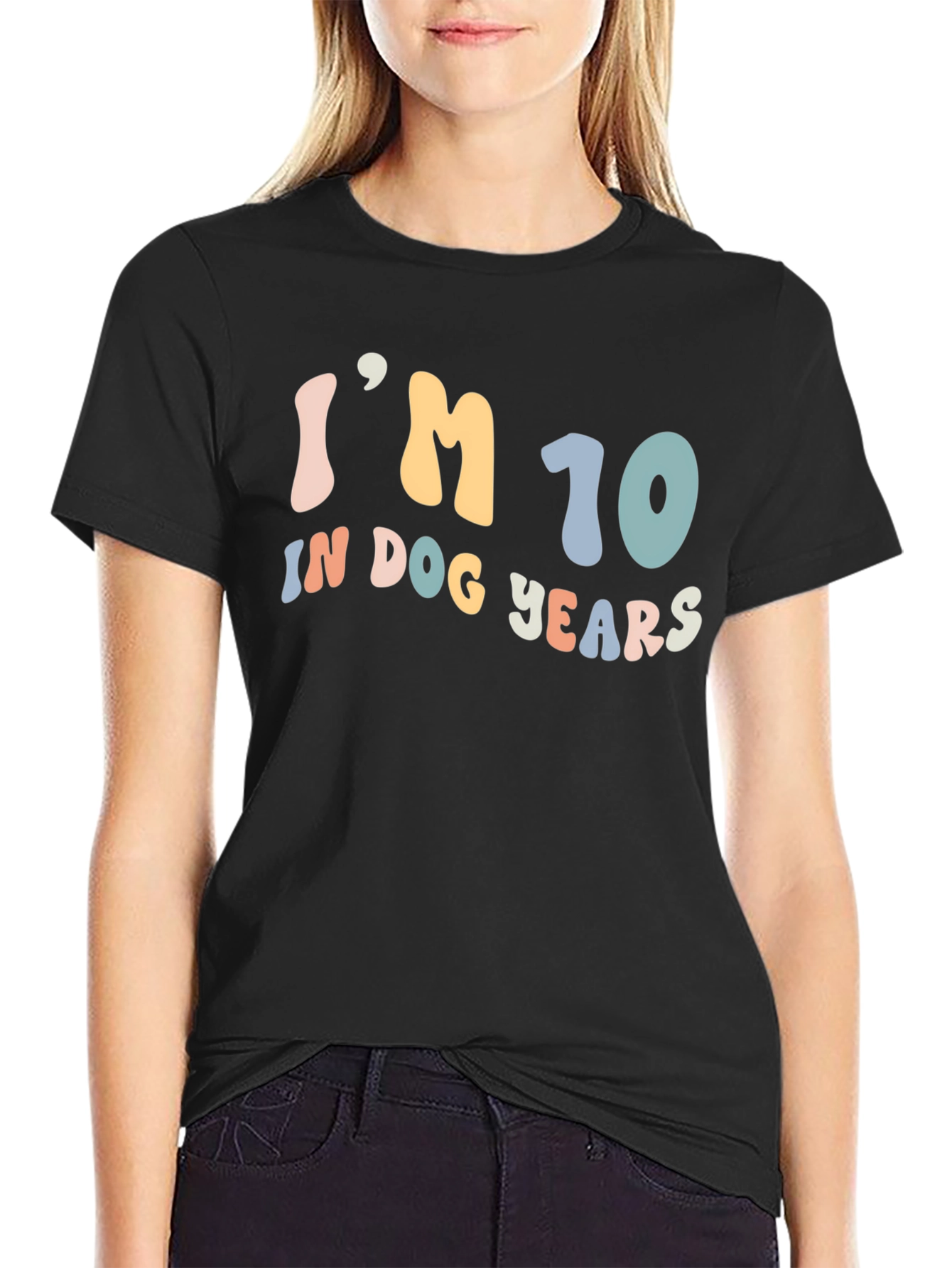 Black Fun "I'm 10 in Dog Years" Graphic Tee view 2