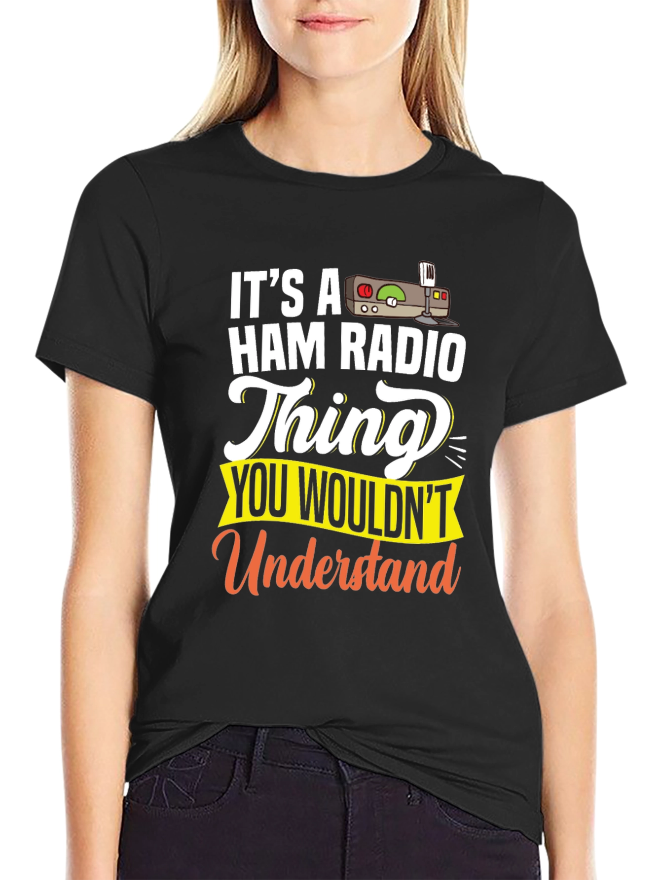 Black Ham Radio Thing T-Shirt view 2