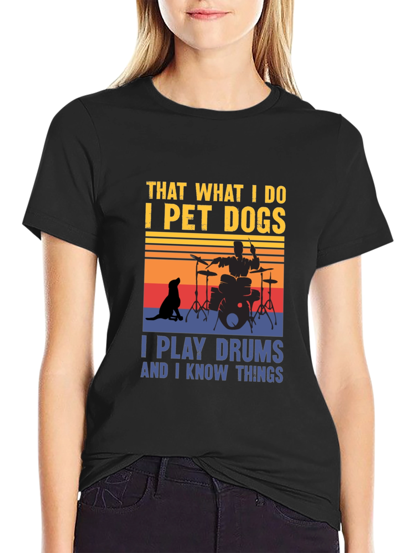 Black Pet Dogs & Drums T-Shirt view 2