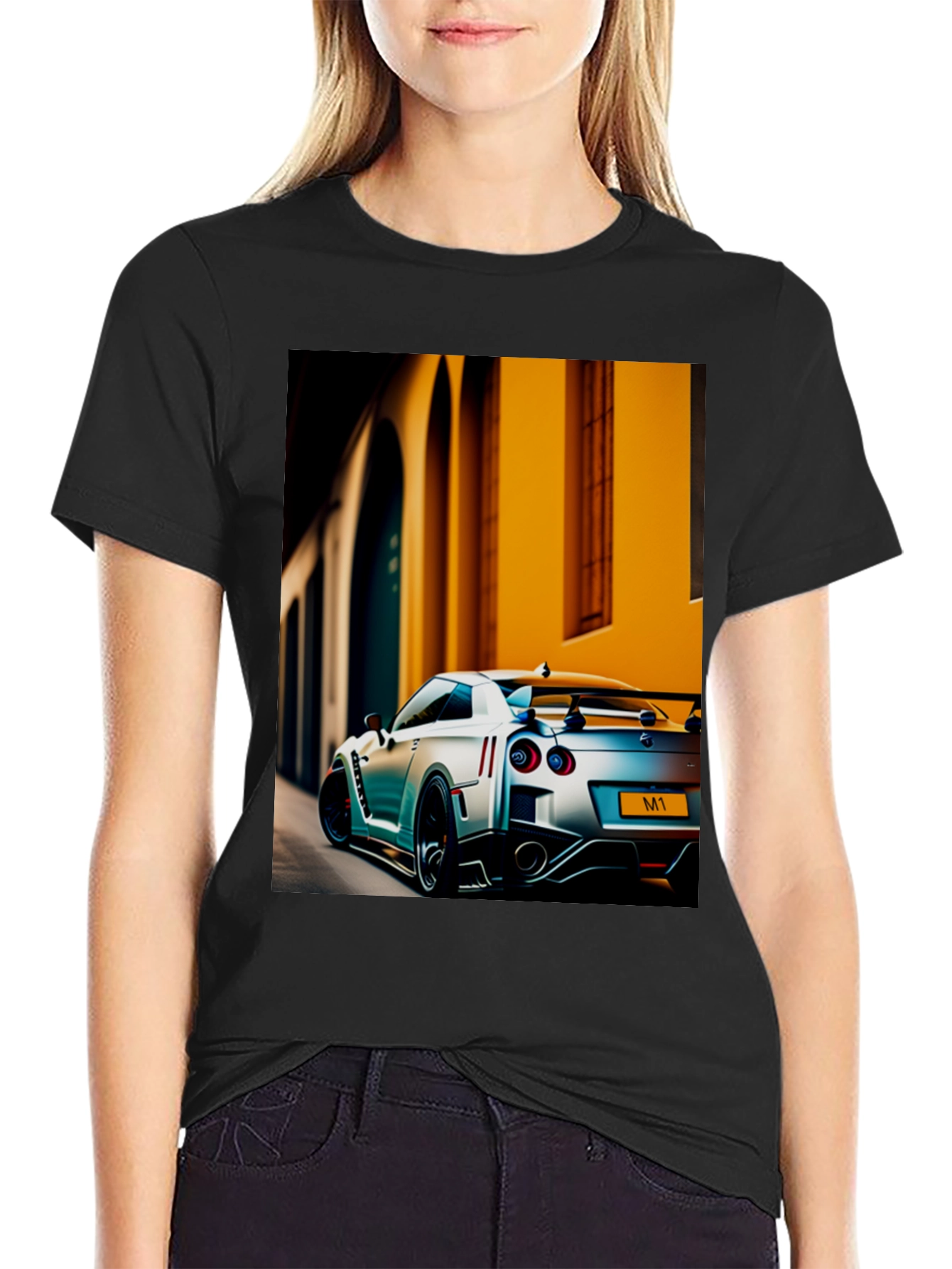 Black Sleek Black Car Enthusiast Graphic Tee view 2
