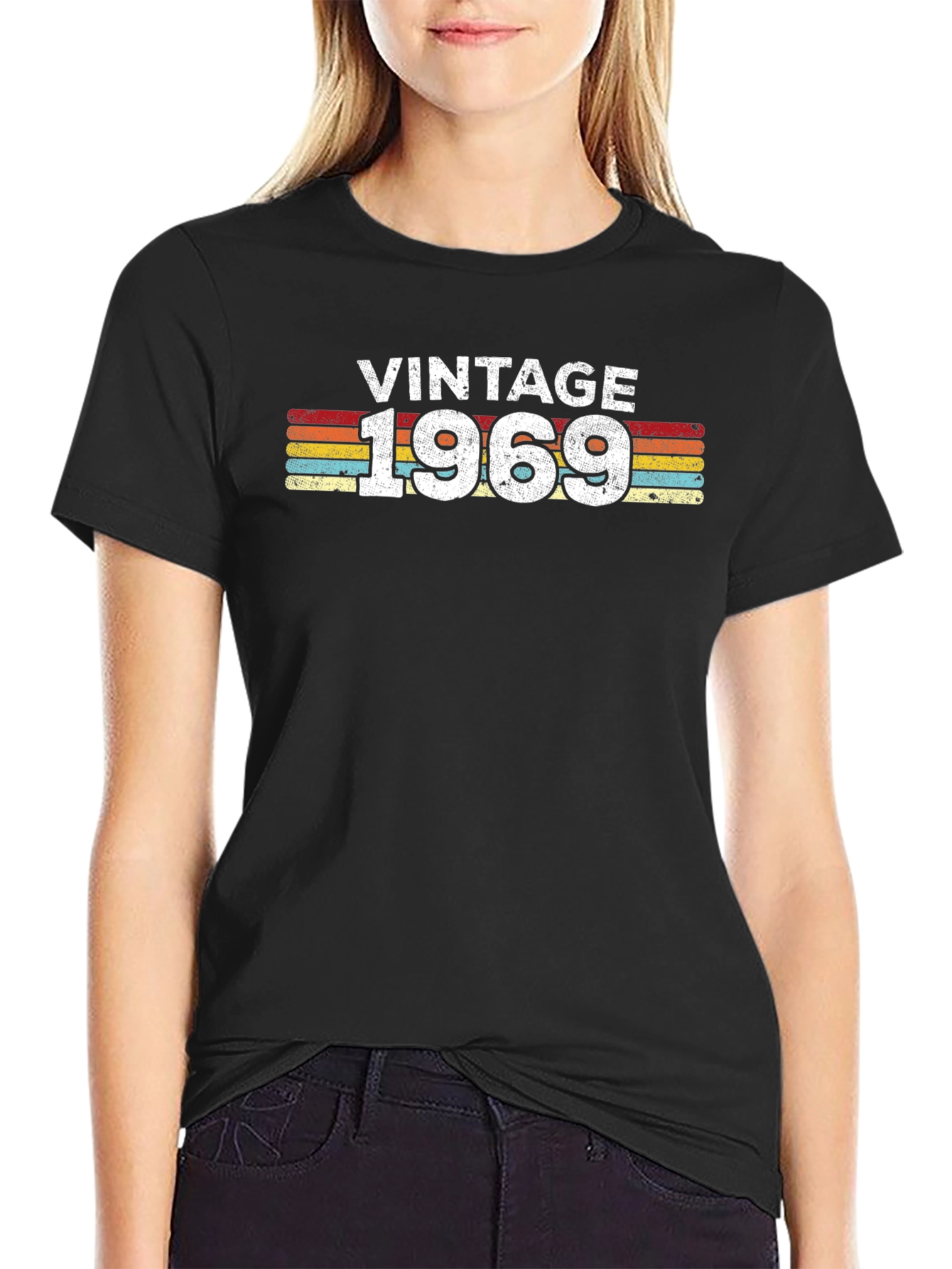 Black Vintage 1969 Graphic T-Shirt - Retro Style view 2