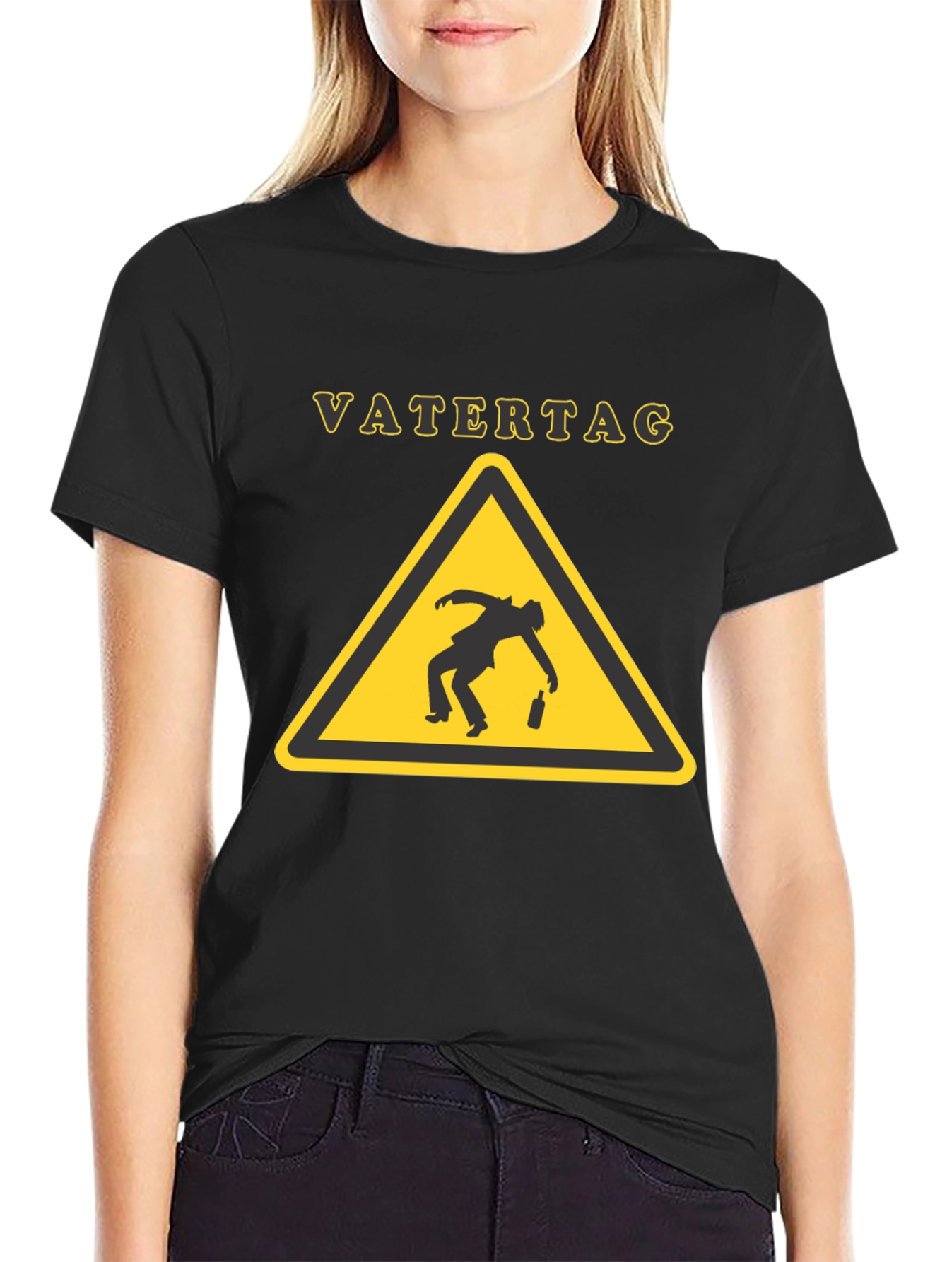 Black Vatertag Warning T-Shirt view 2