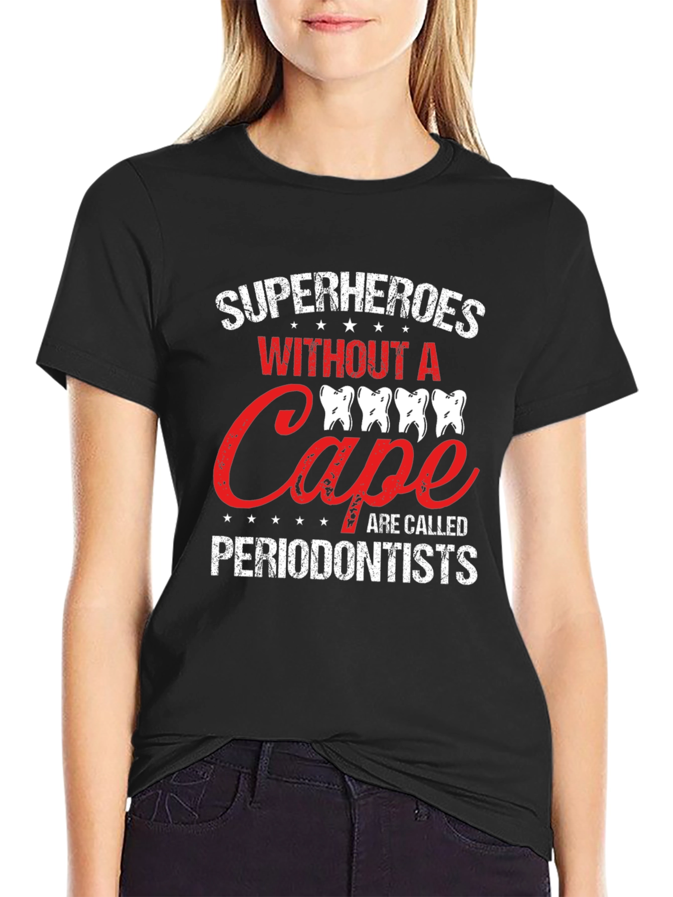 Black Superheroes Without A Cape Periodontist T-Shirt view 2