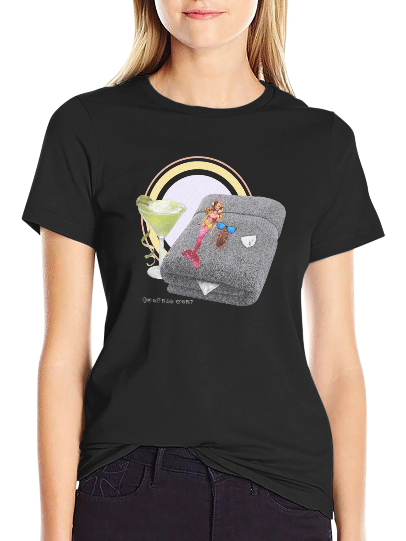 Black Humorous Beach Ready T-Shirt view 2