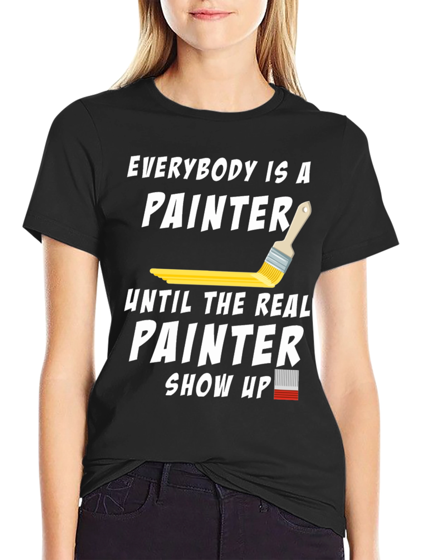 Black Everybody is a Painter T-Shirt view 2