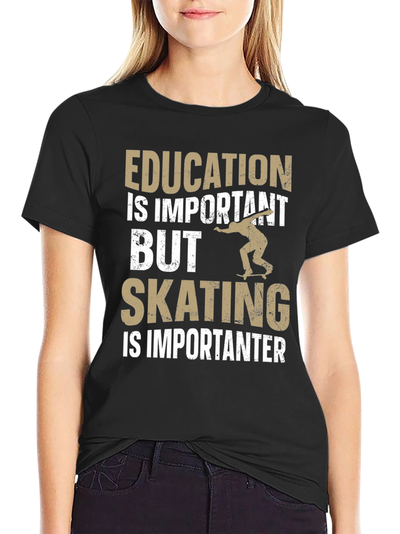Black Skating is Importanter T-Shirt view 2
