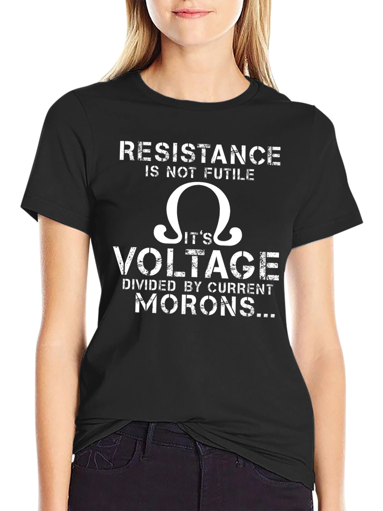 Black Resistance Is Not Futile Funny T-Shirt view 2