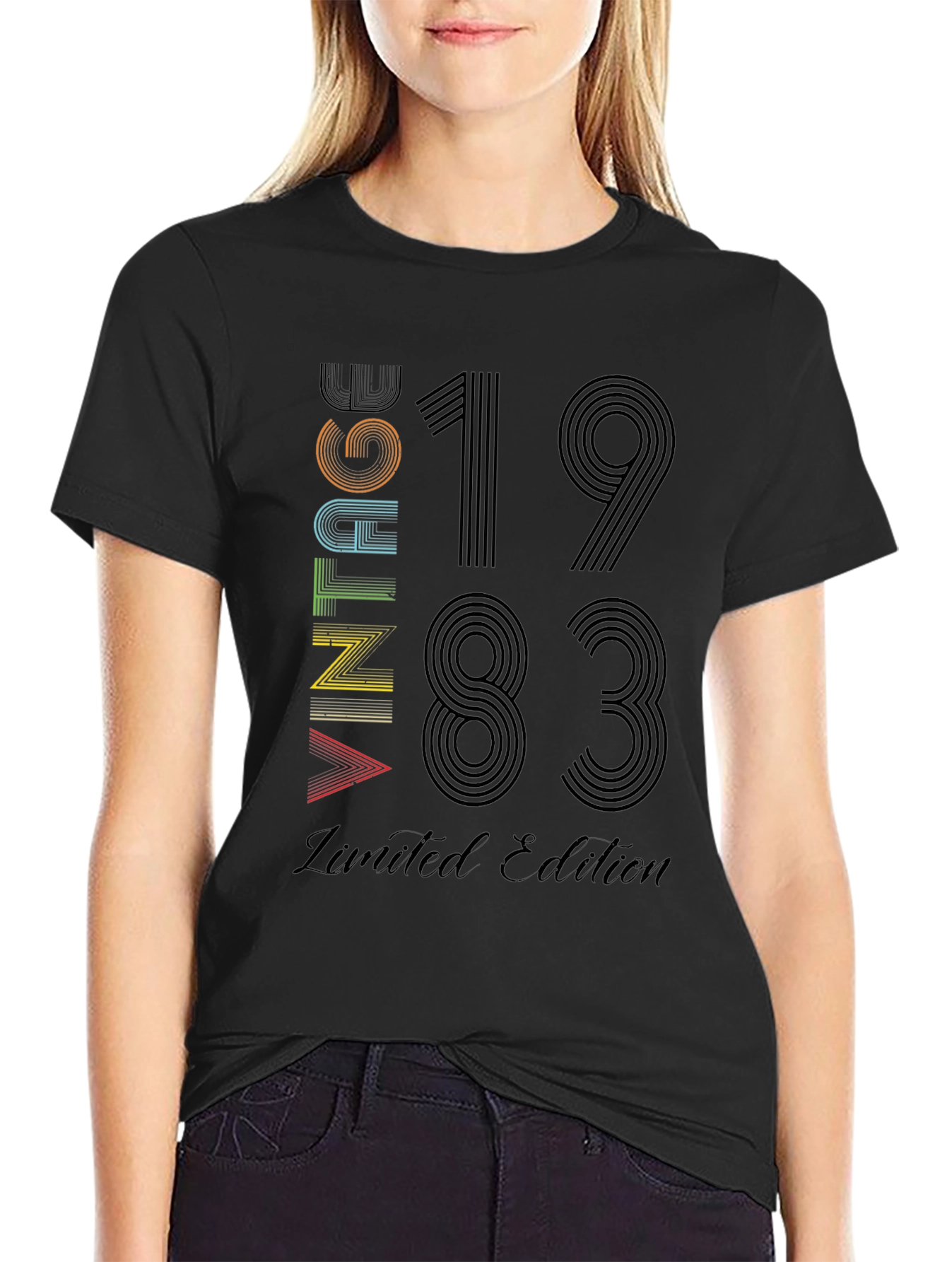 Black Vintage 1983 Limited Edition T-Shirt view 2