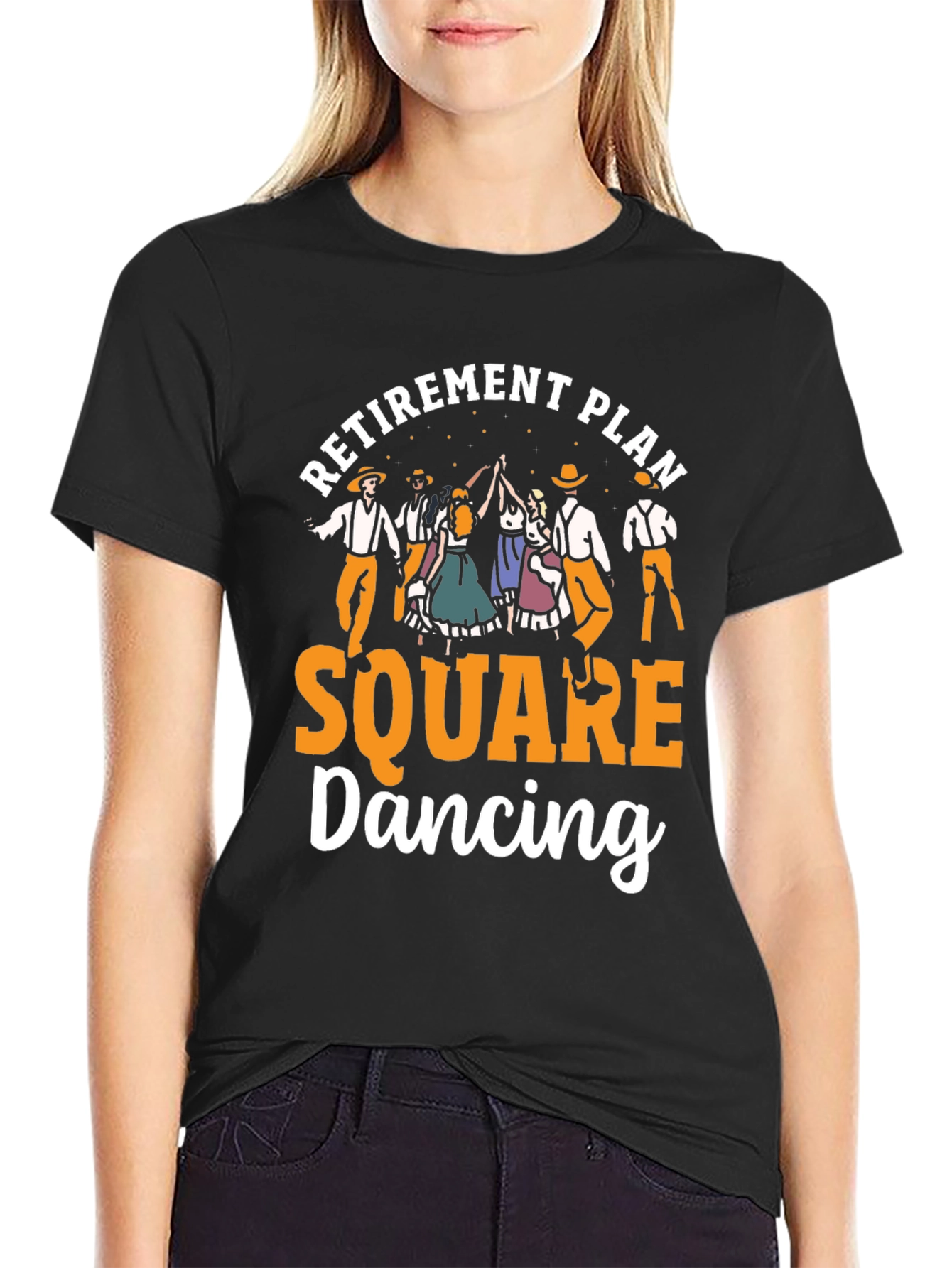 Black Retirement Plan Square Dancing T-Shirt view 2