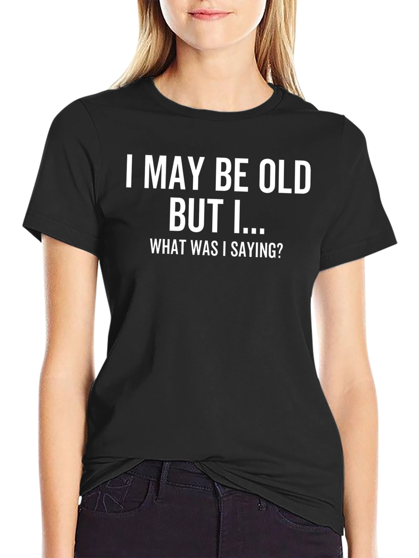 Black Funny Men's T-Shirt - "I May Be Old But..." Black Tee view 2